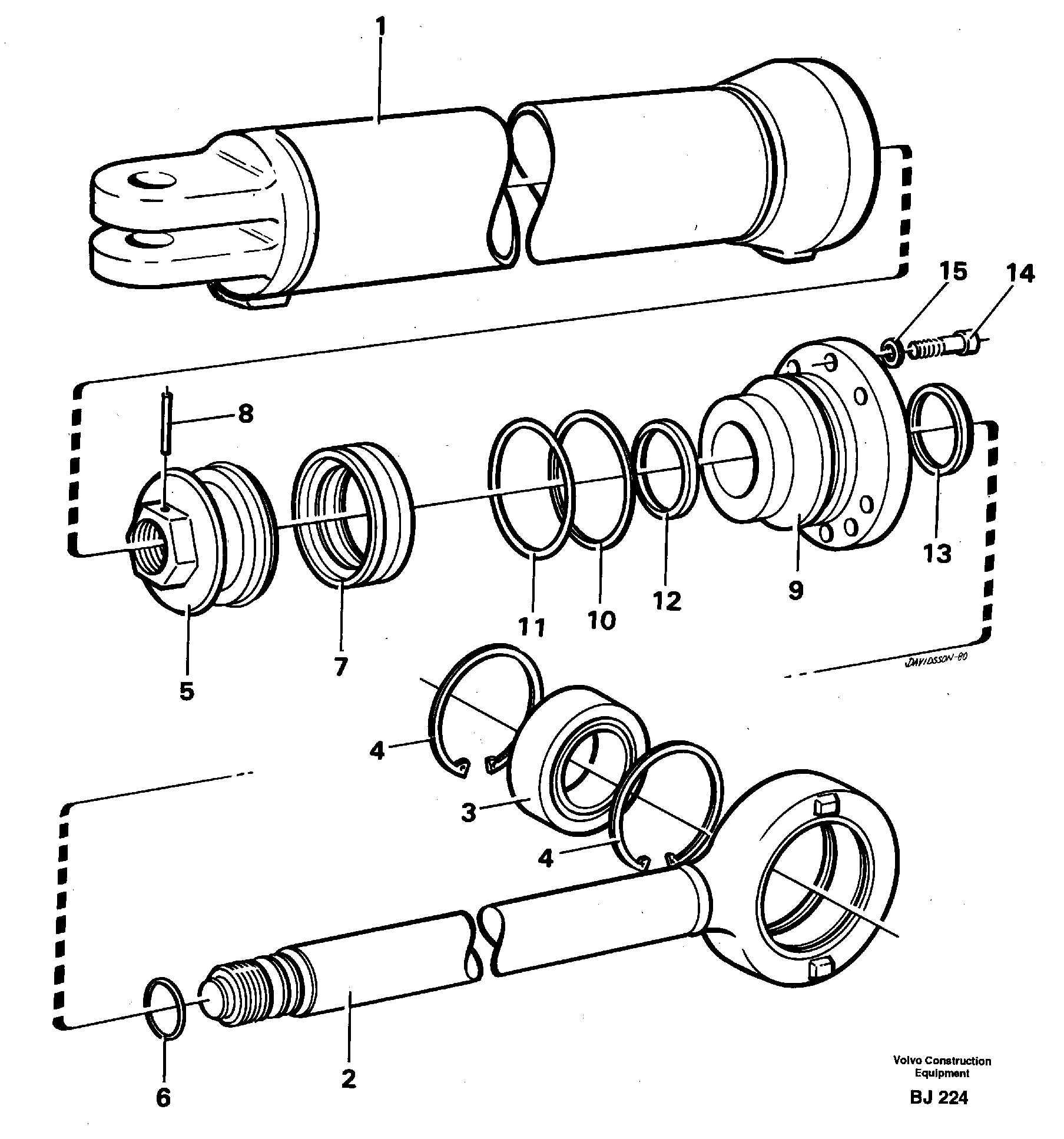 Hydraulic cylinder — volvo parts diagram