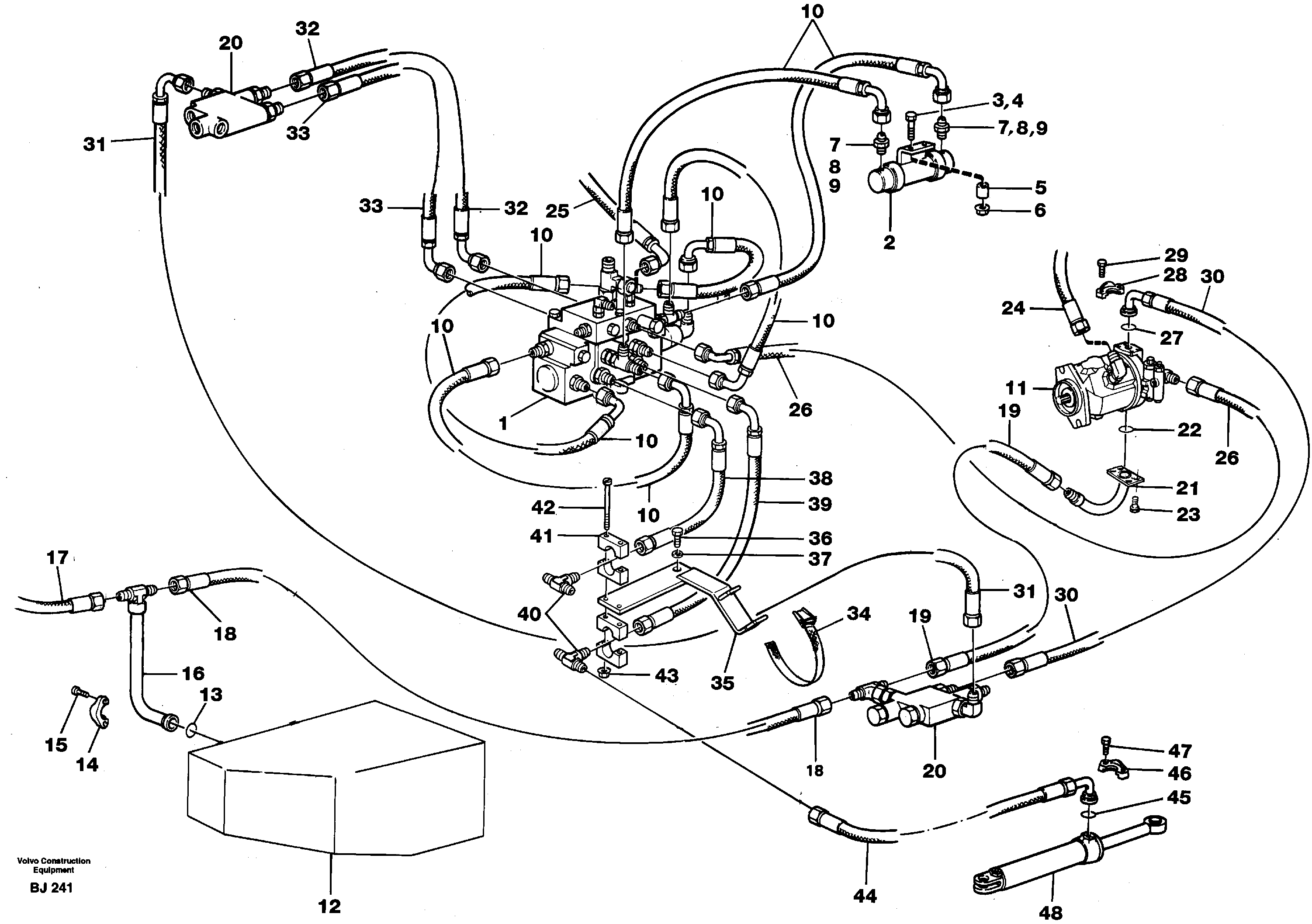 Steering system, pipes and hoses — volvo parts diagram