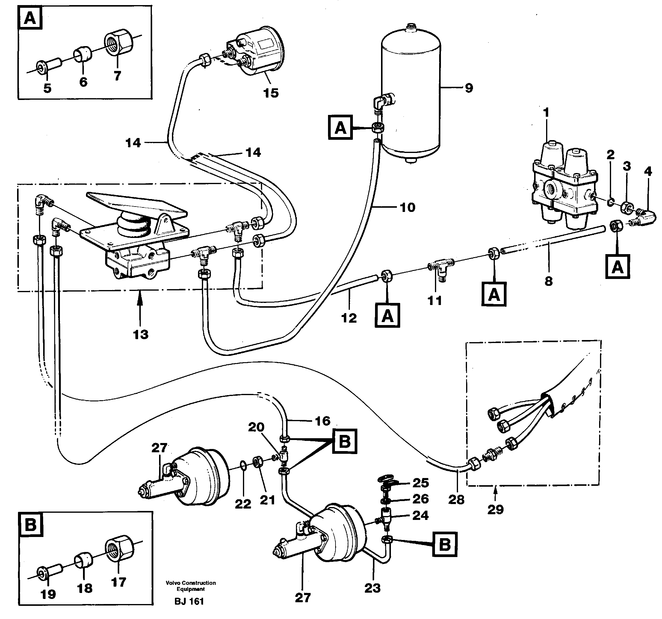 Brake system, motor unit — volvo parts diagram