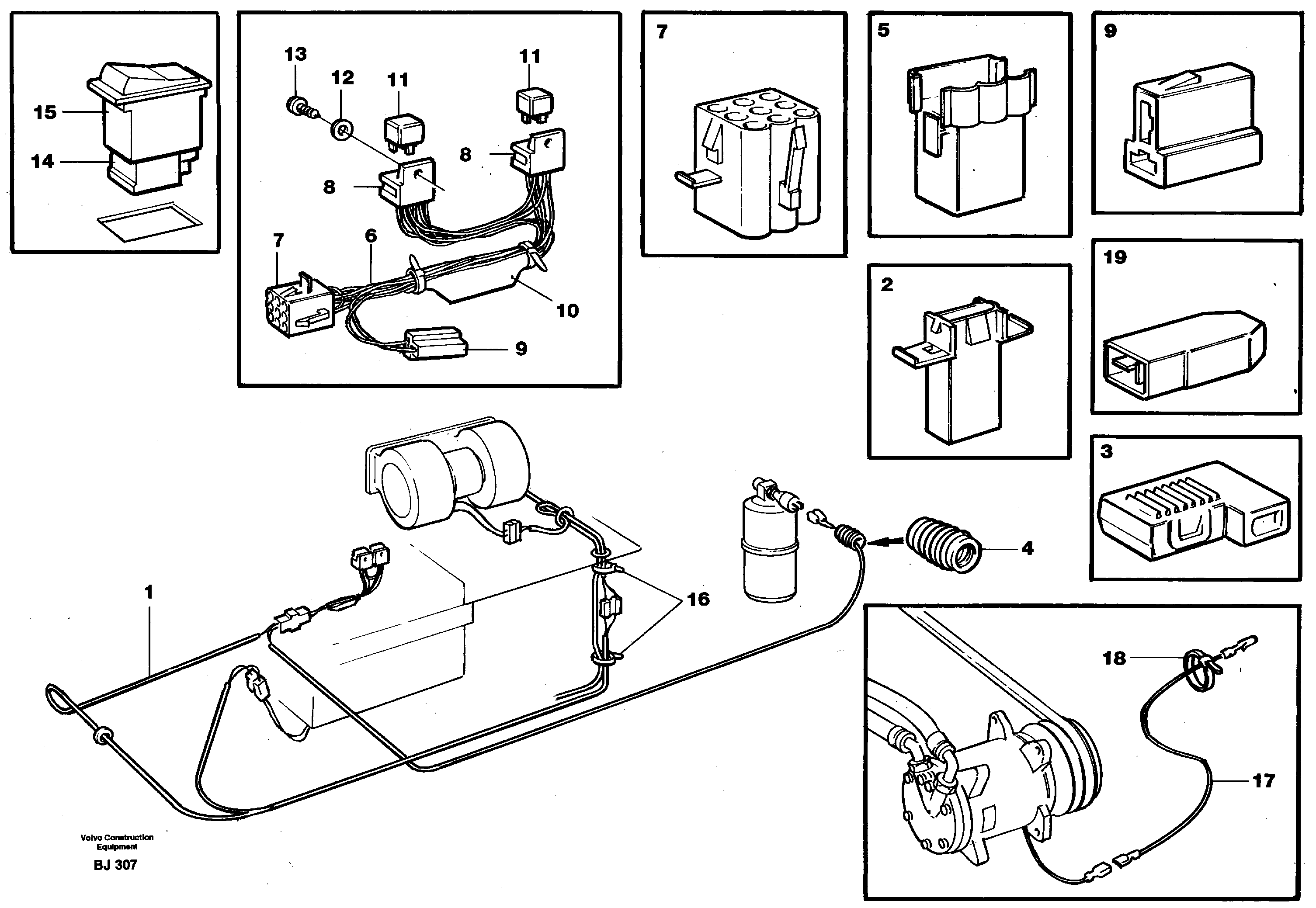Air conditioning  93008 — volvo parts diagram