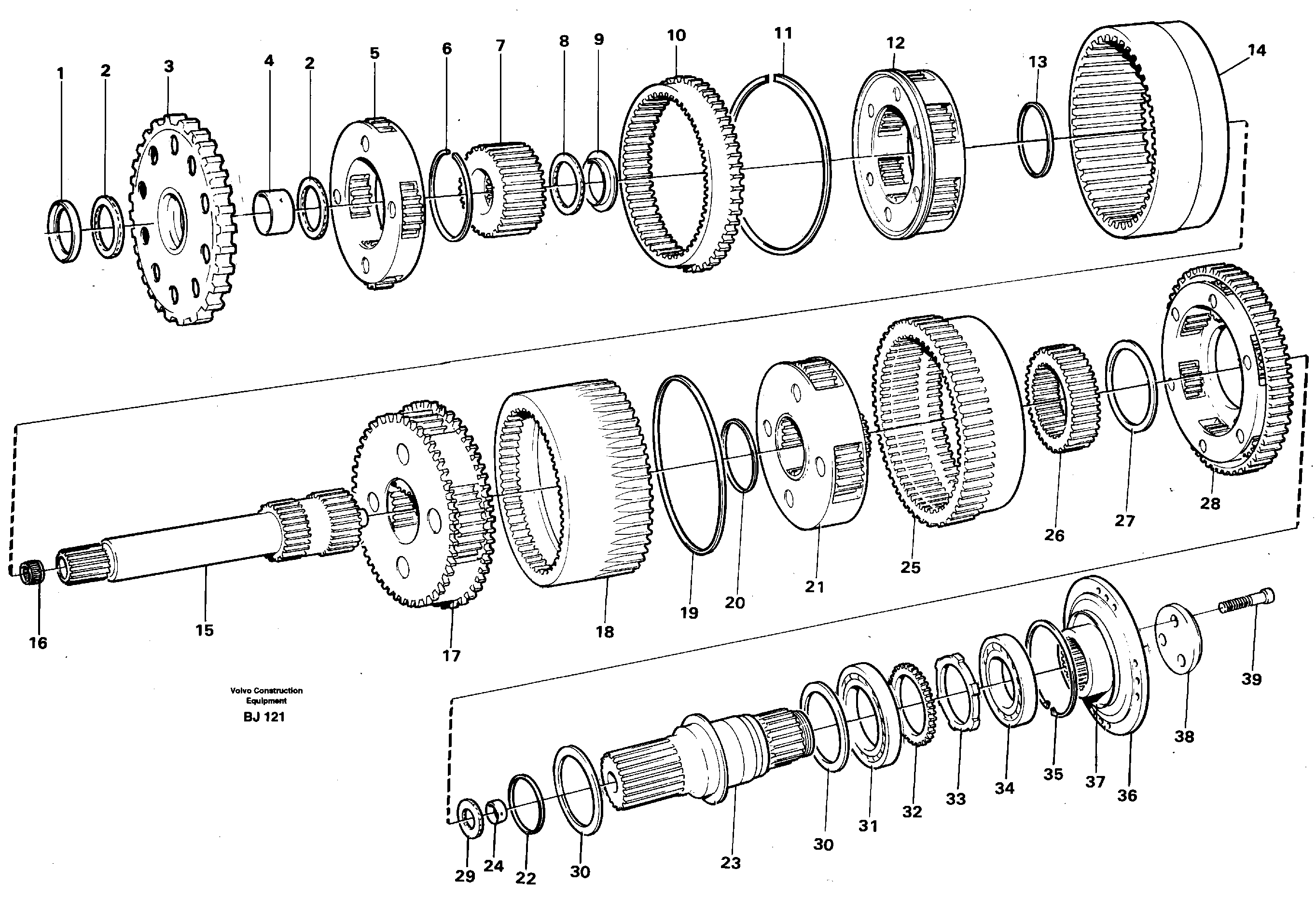 Planet kits and shafts — volvo parts diagram