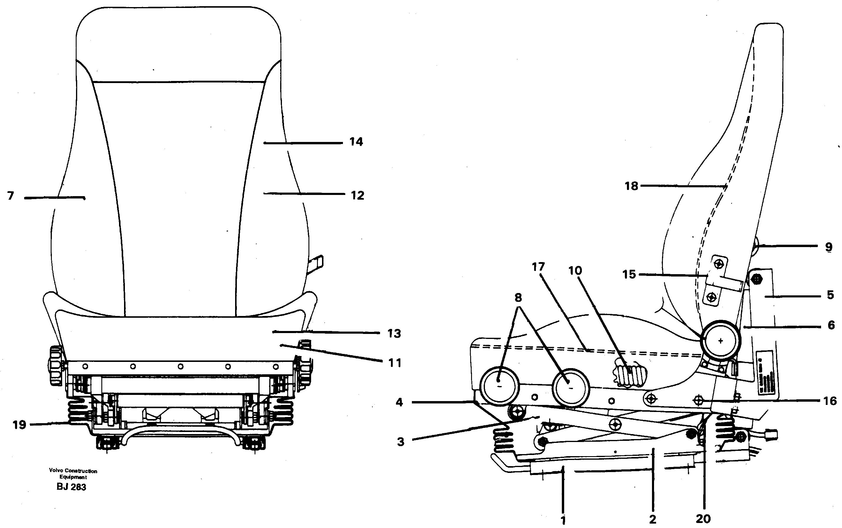 Operator's seat — volvo parts diagram