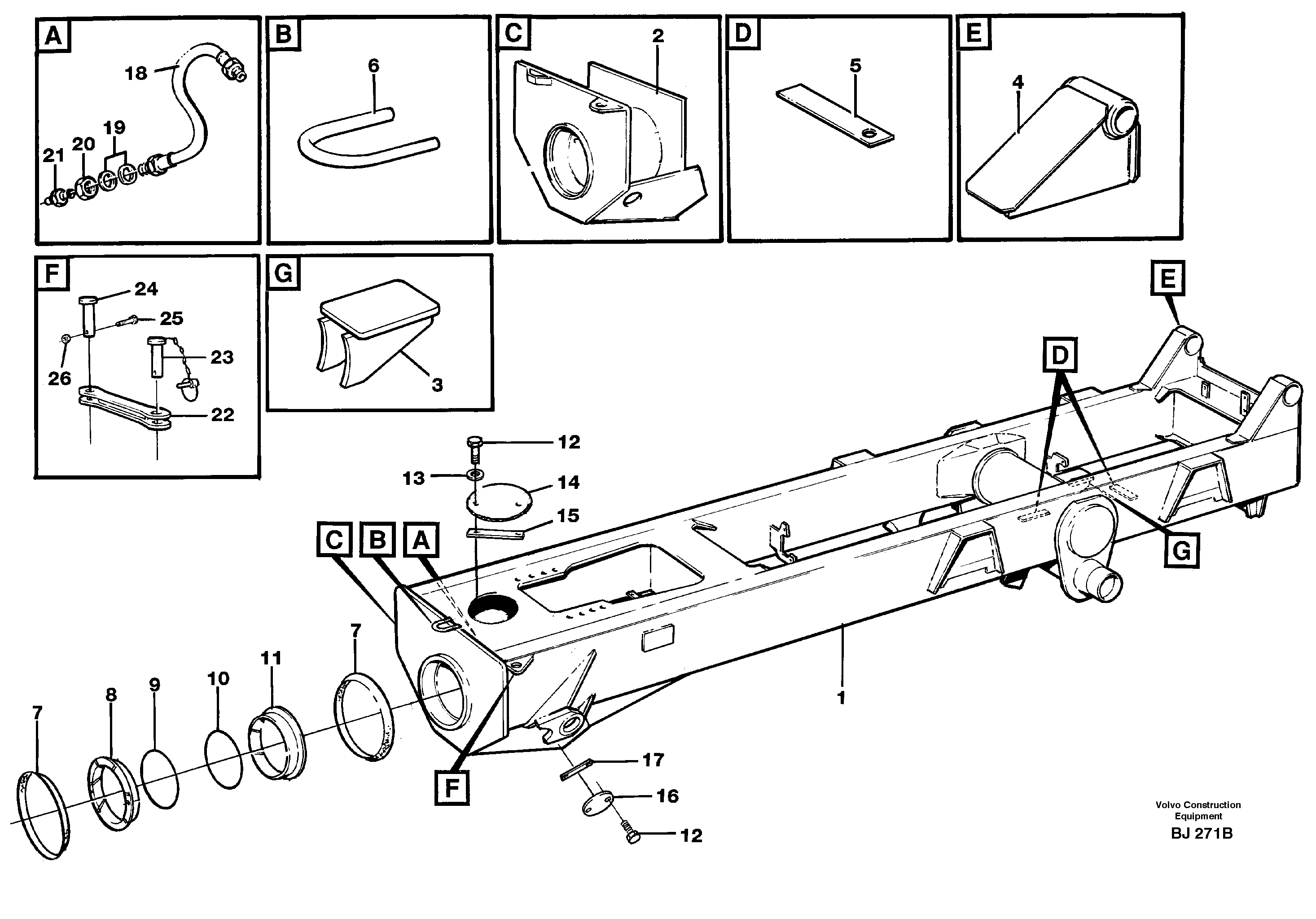 Frame, rear — volvo parts diagram