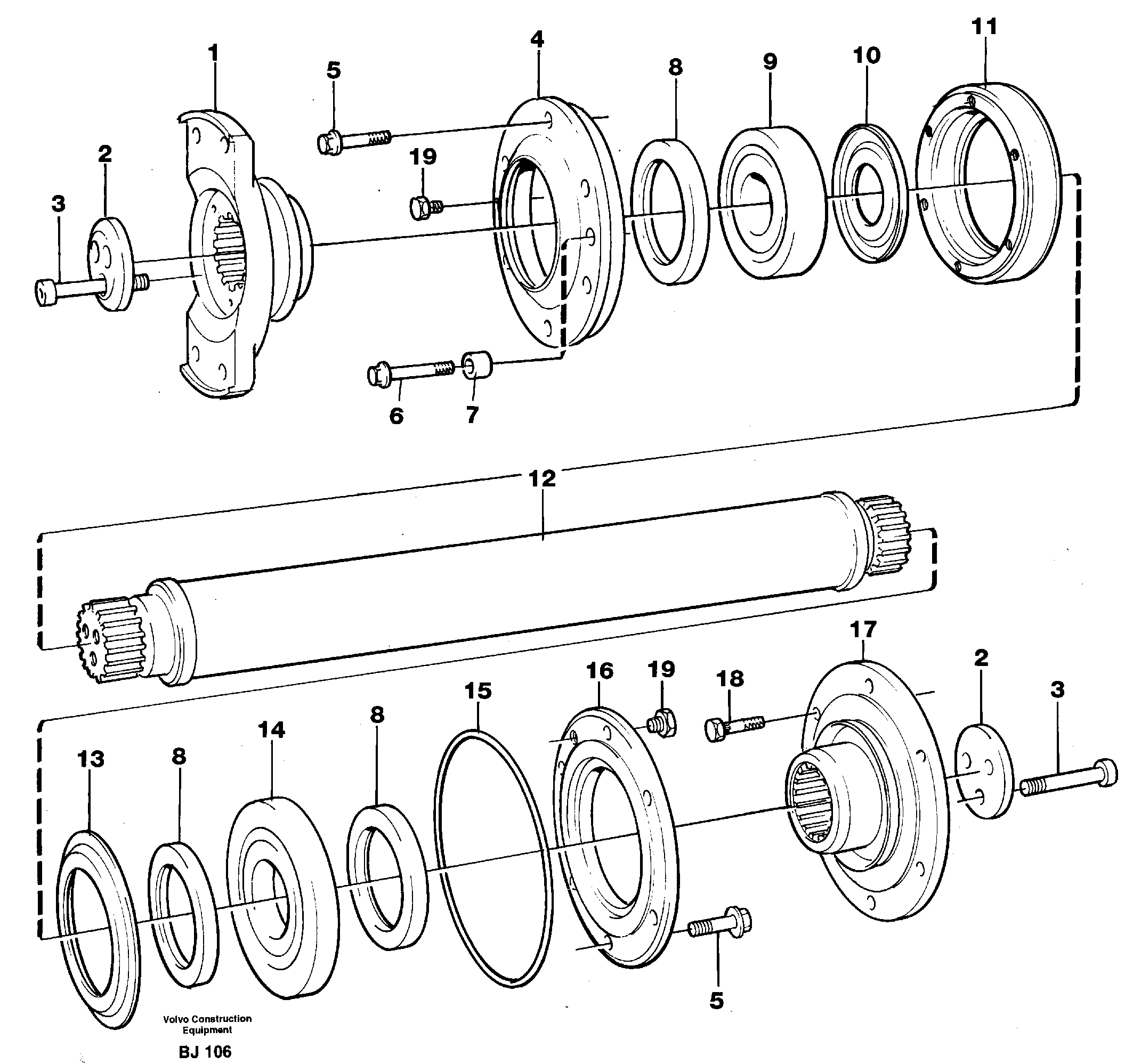 Intermediate shaft — volvo parts diagram