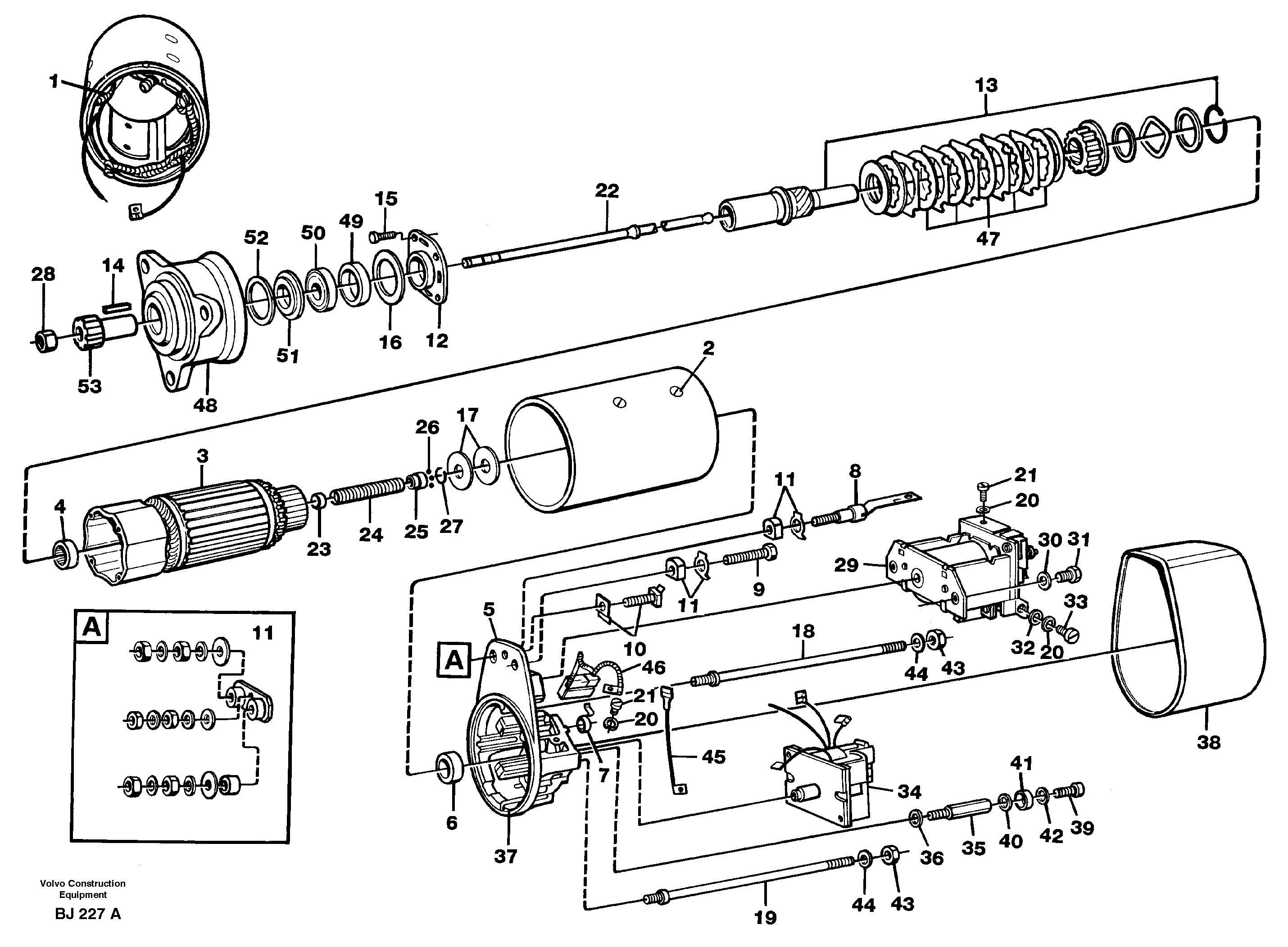 Starter motor — volvo parts diagram