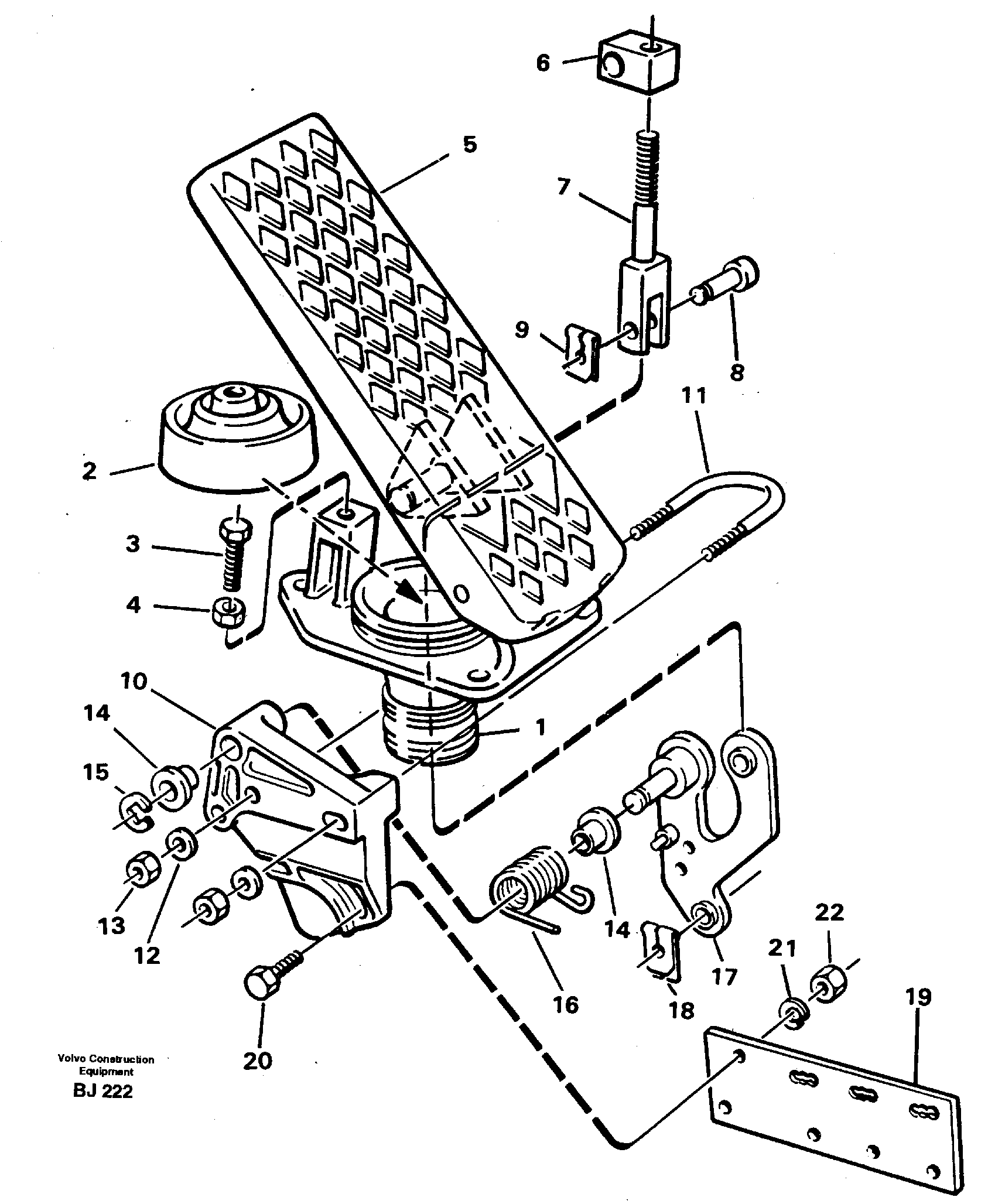 Accelerator pedal — volvo parts diagram