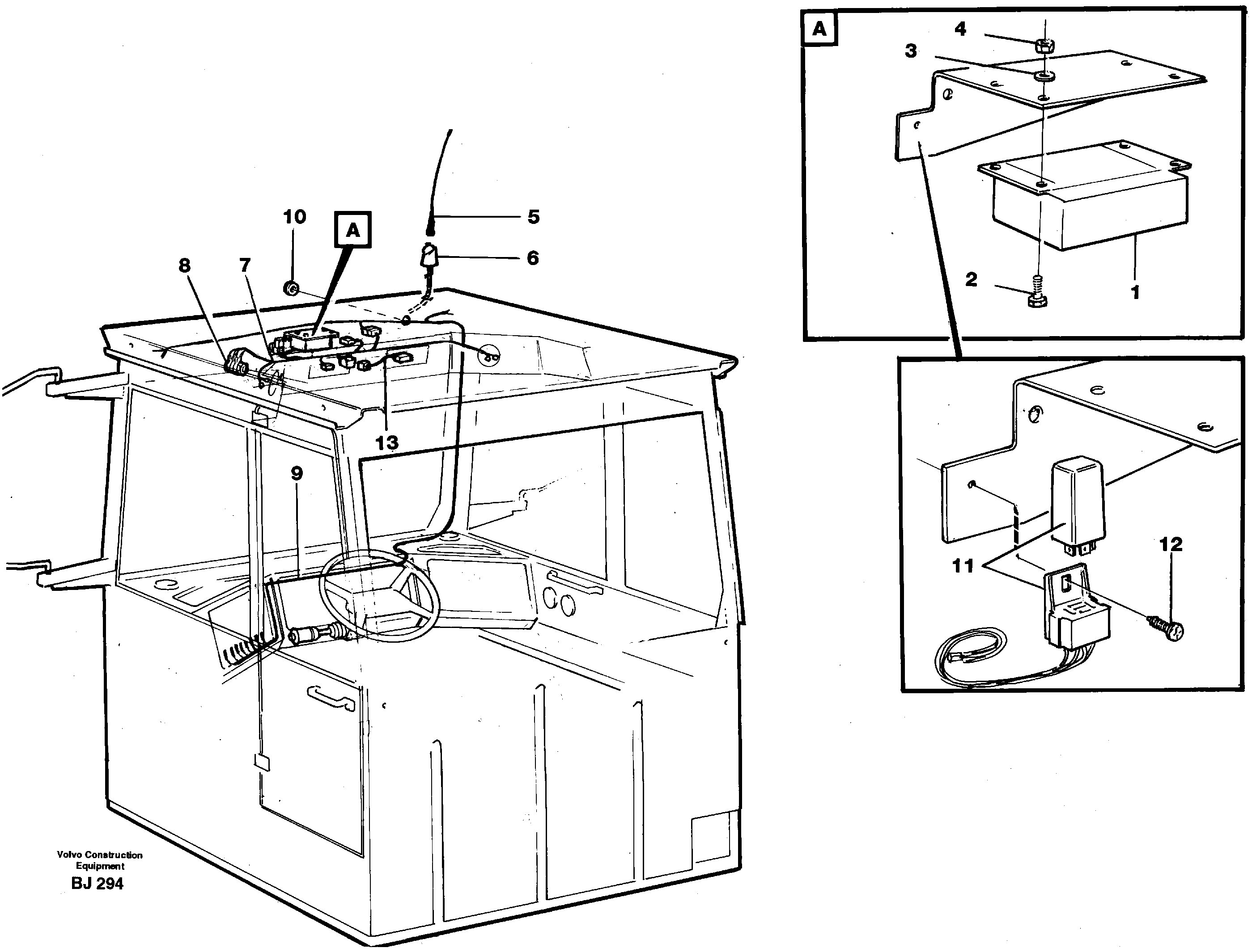 Voltage converter and cable harness for radio  93059 — volvo parts diagram