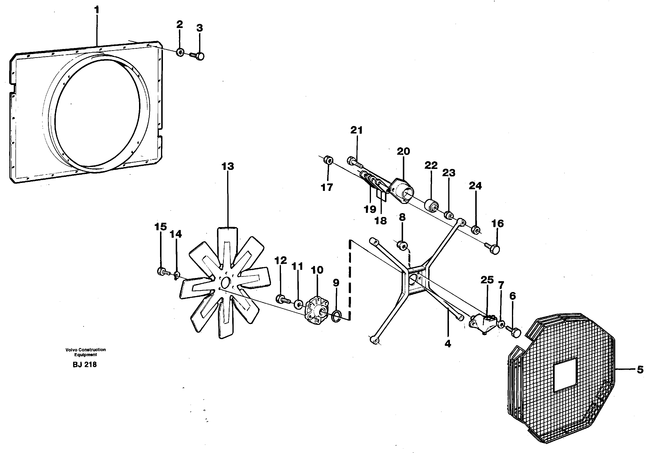 Fan and fan shroud — volvo parts diagram