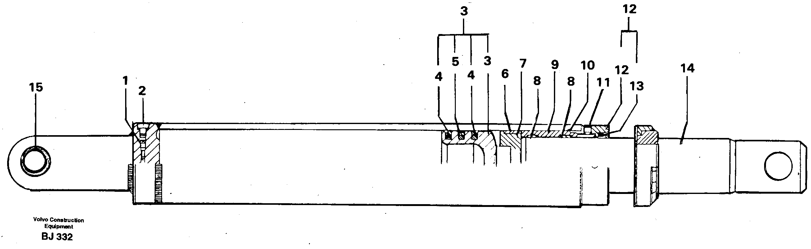 Gas spring  92607 — volvo parts diagram