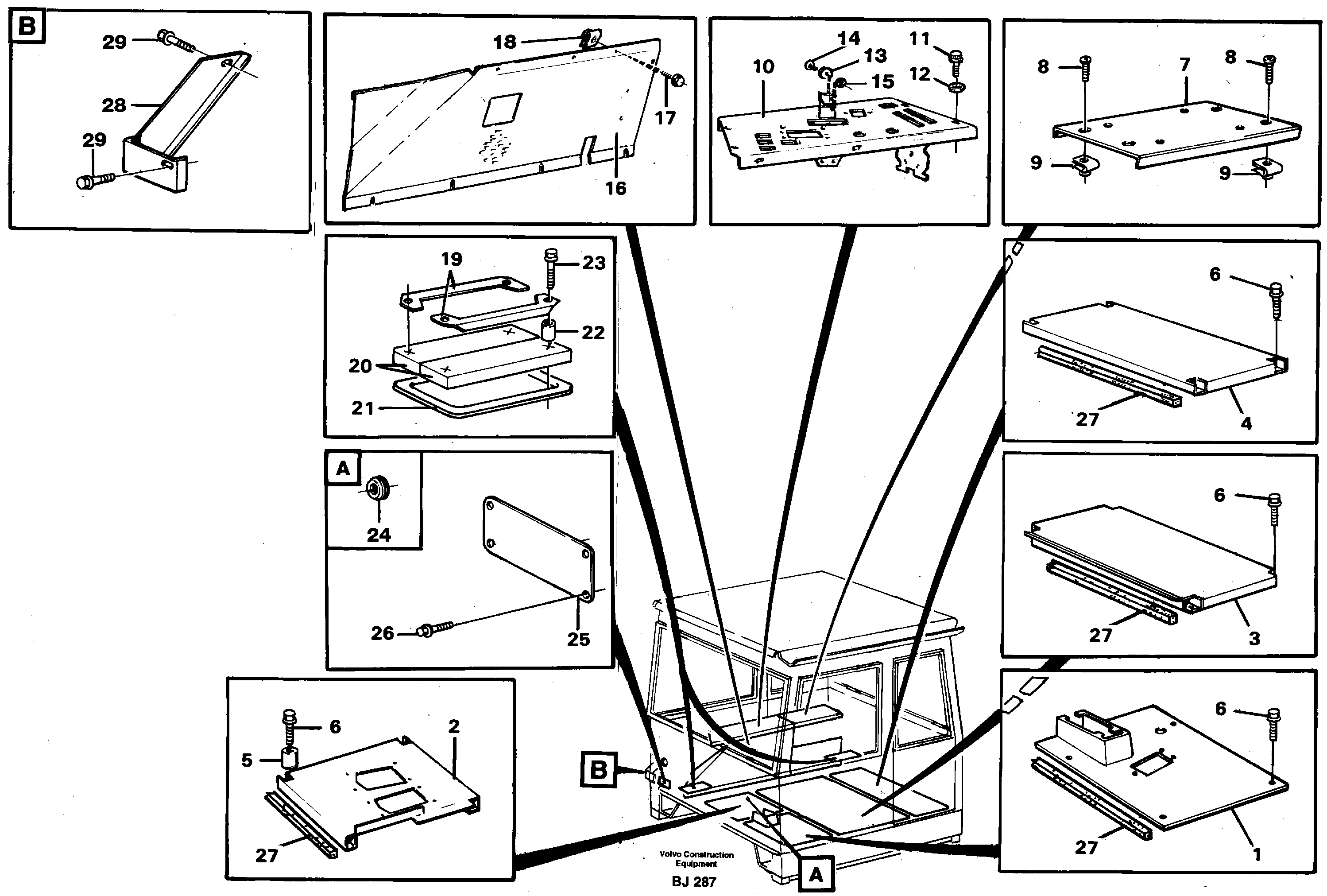 Floor panels and cover plates — volvo parts diagram