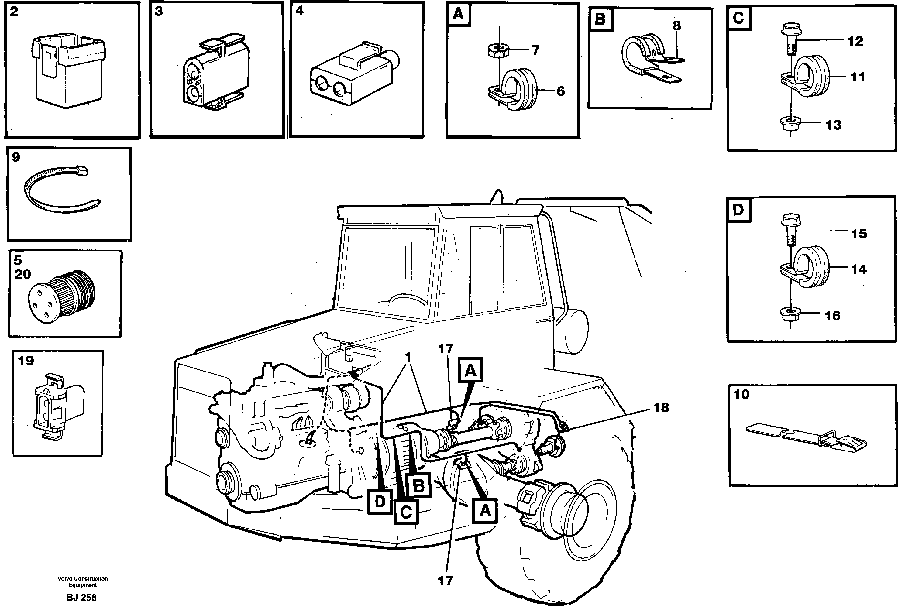Cable harnesses, front — volvo parts diagram