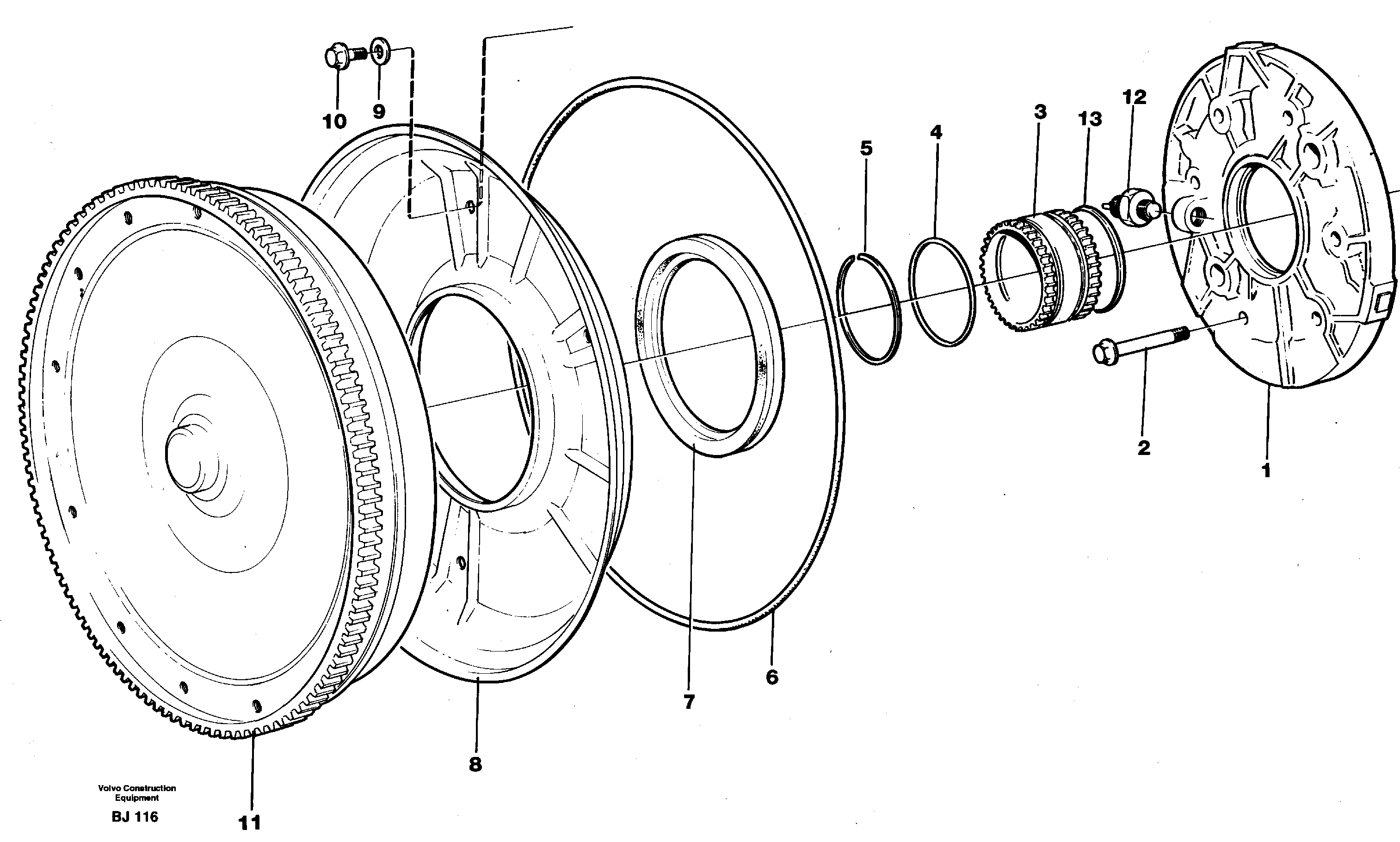 Torque converter and oil pump — volvo parts diagram