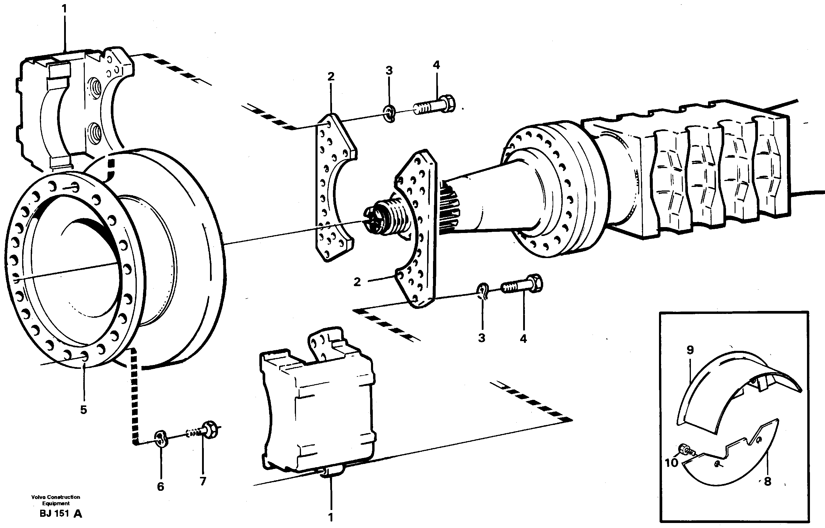 Front wheel brake — volvo parts diagram