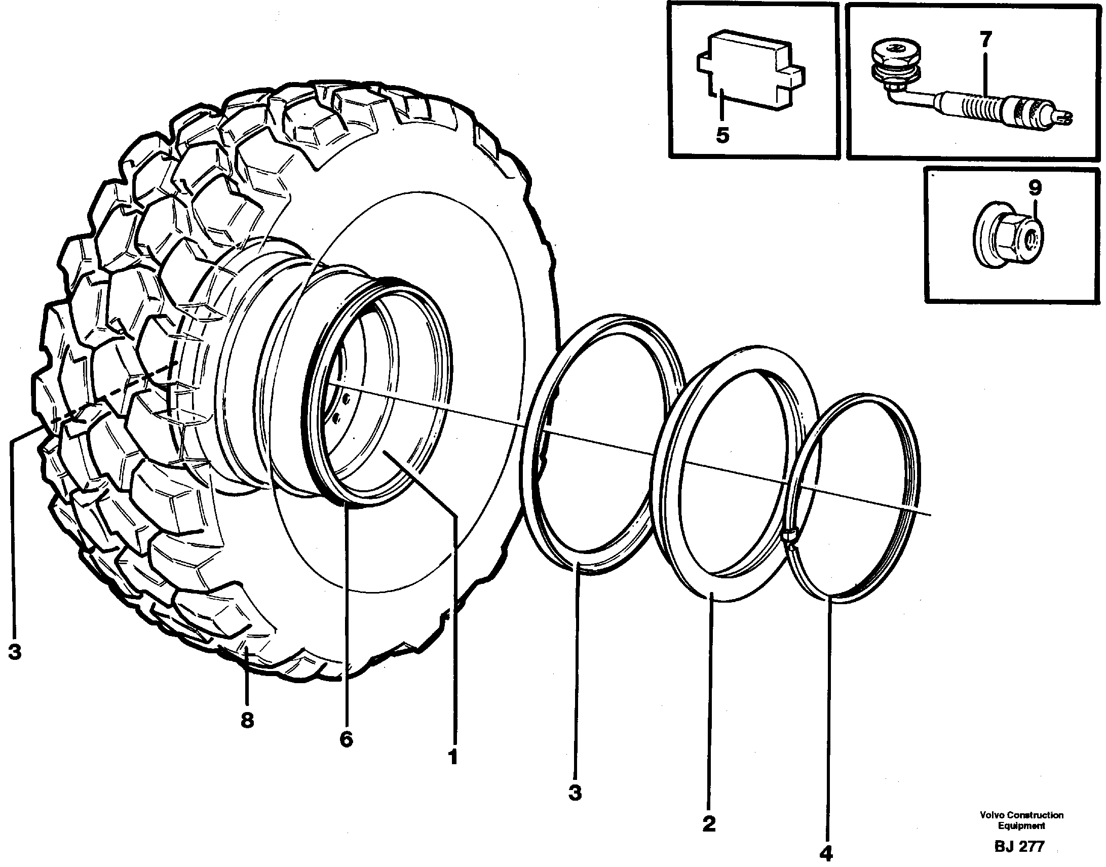 Wheel  30/65-25, 750/65-25 — volvo parts diagram