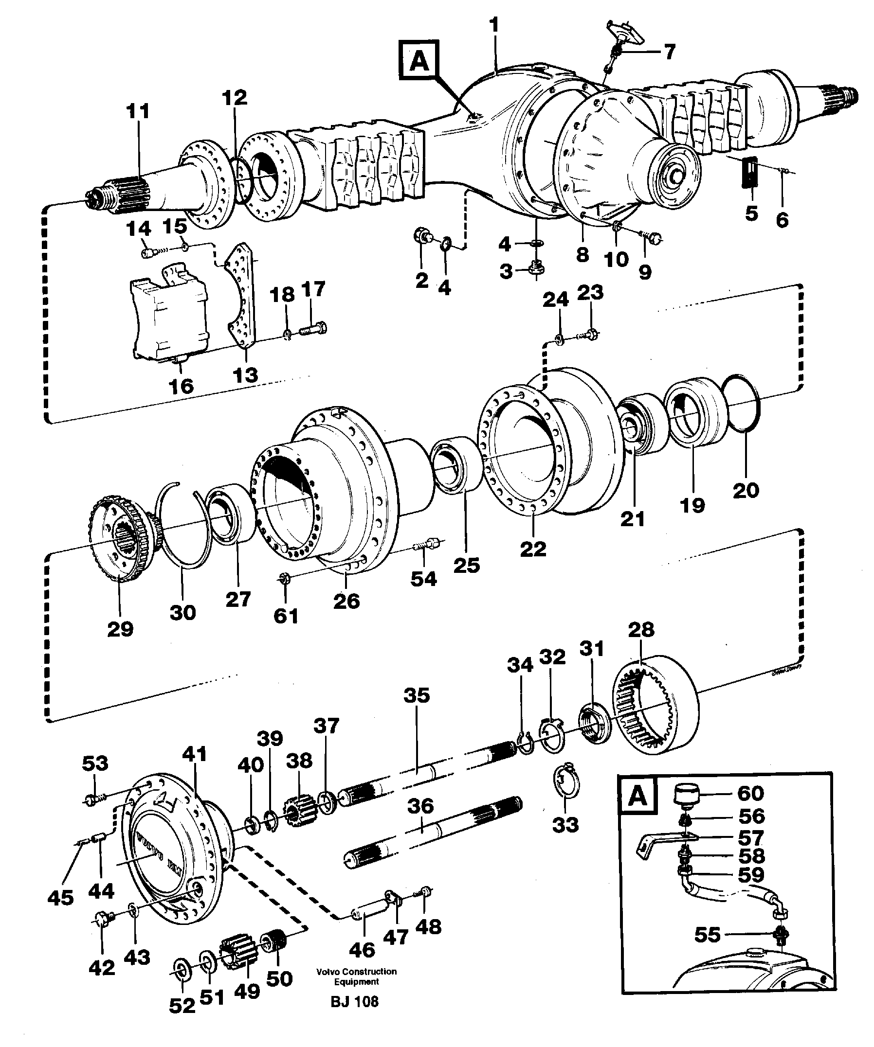 Planet shaft  AH63I, PROD NO 23727 — volvo parts diagram