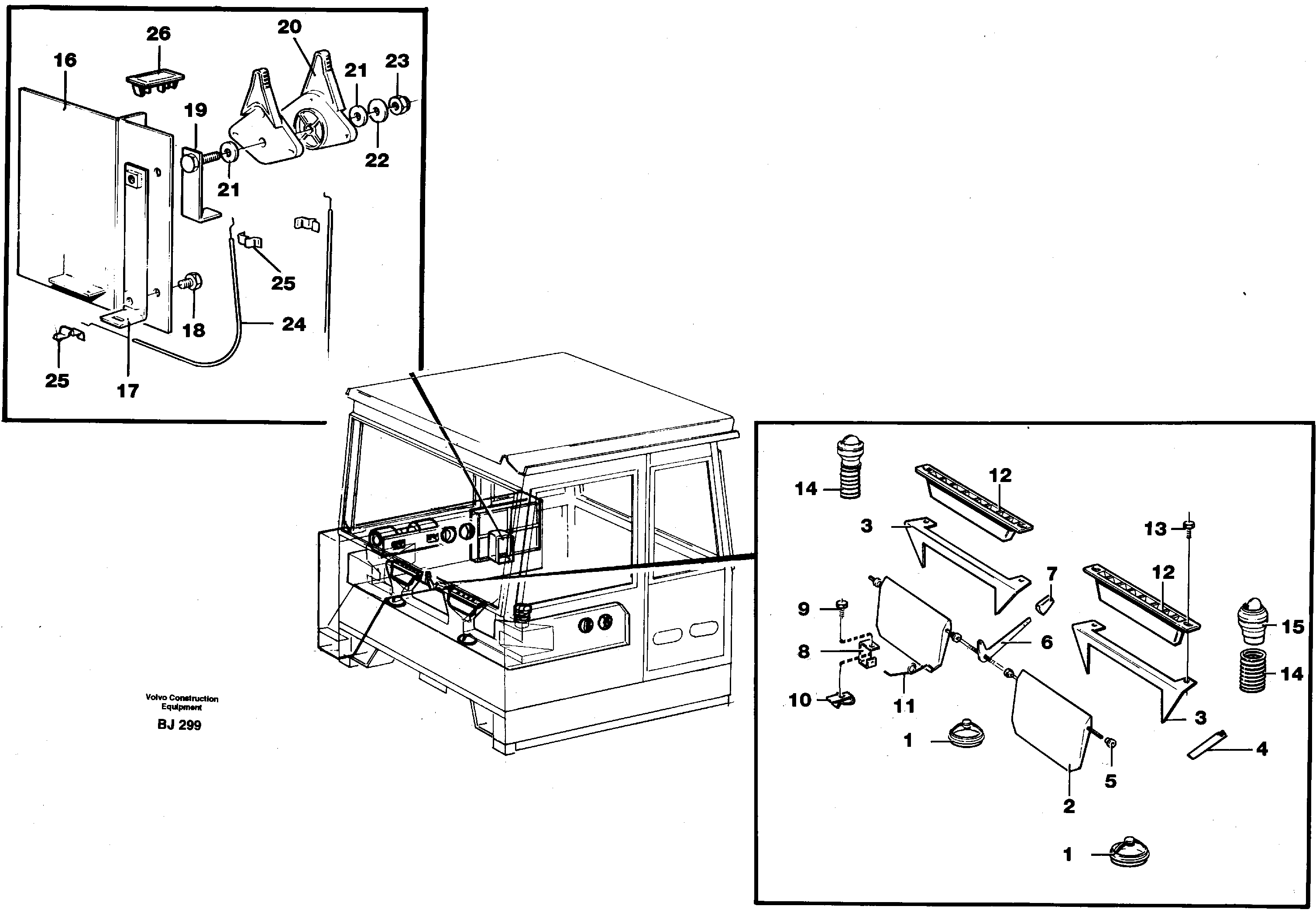 Air distribution. Outlet and controls — volvo parts diagram