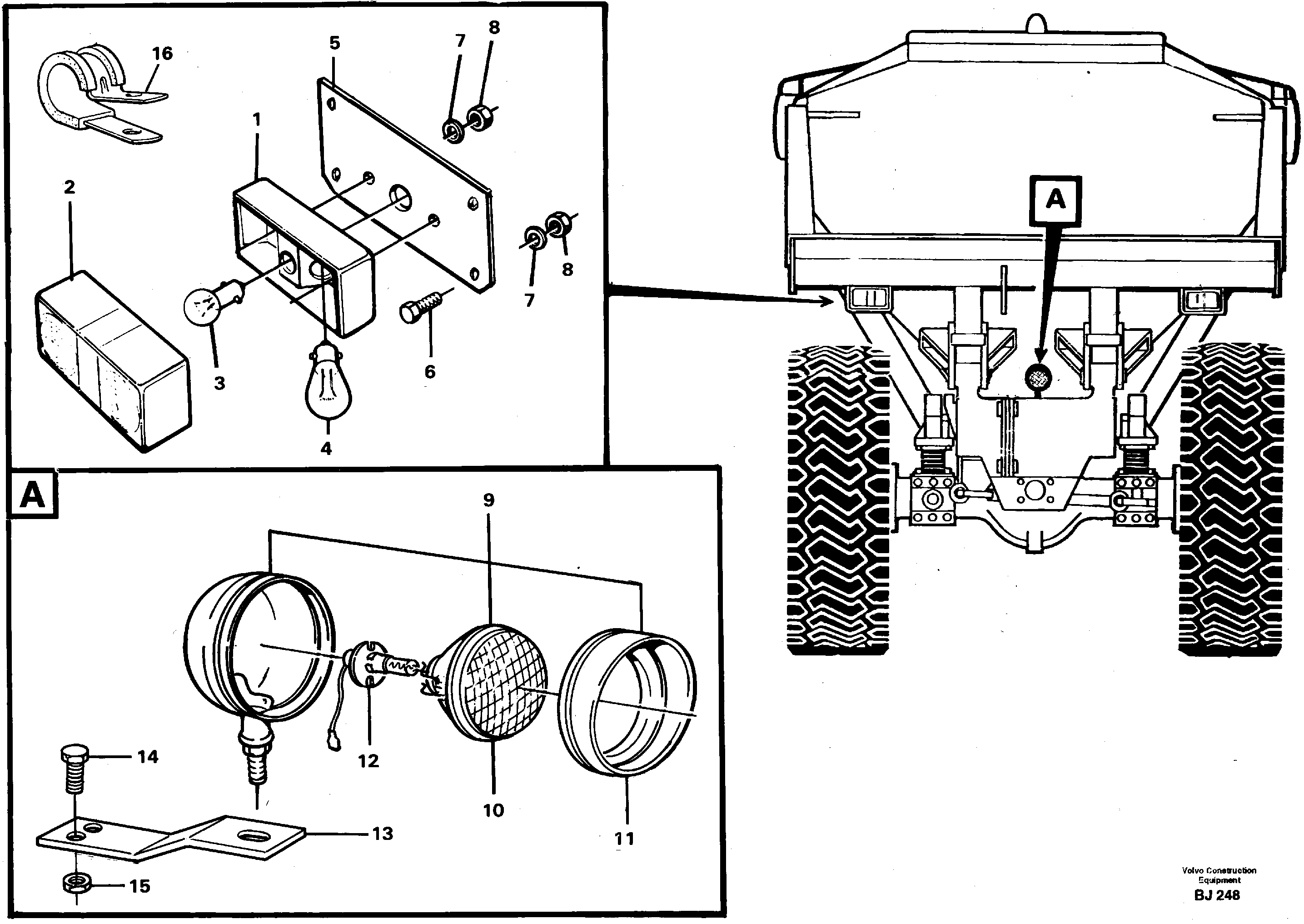Lighting, rear — volvo parts diagram