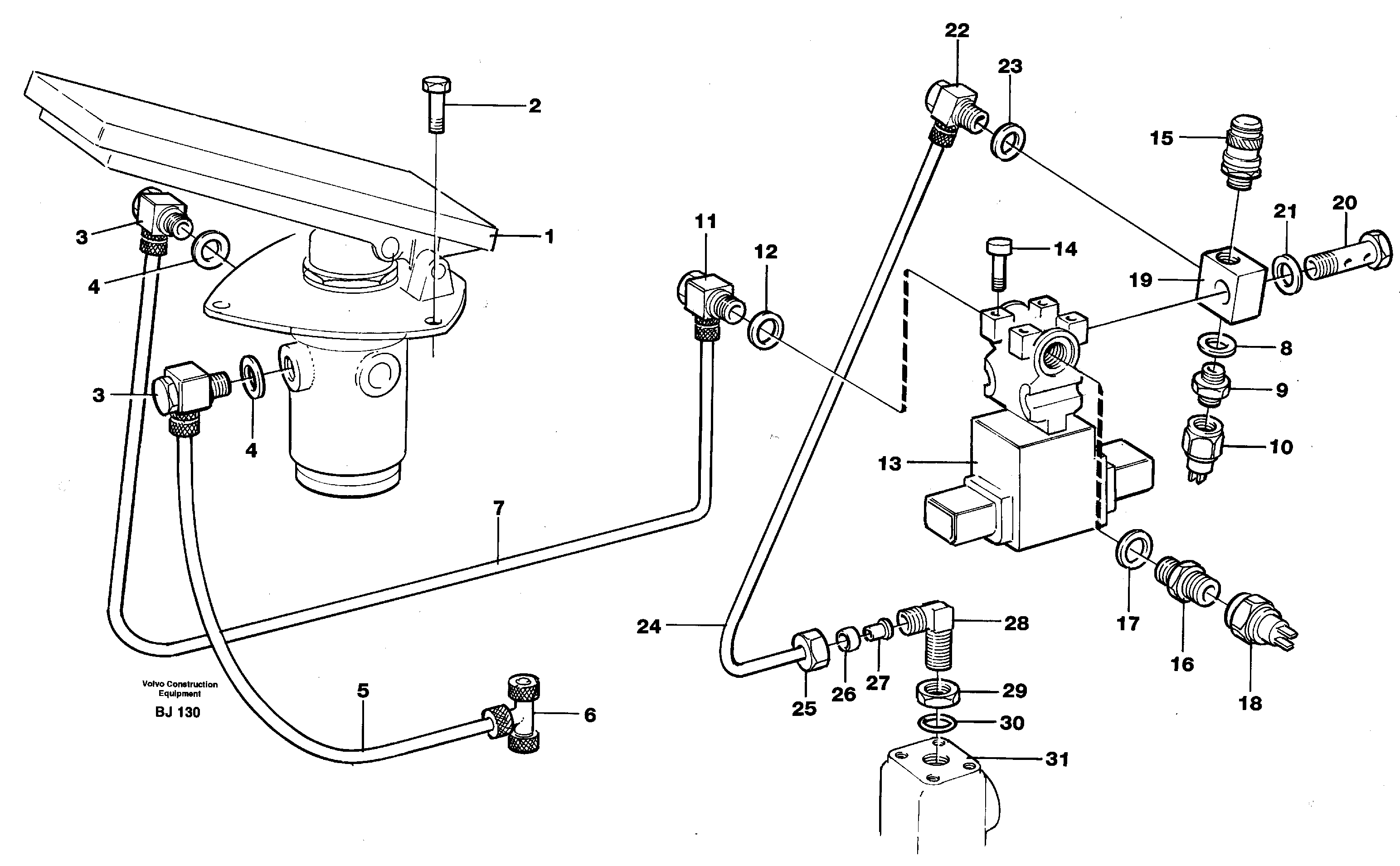 Pneumatic system retarder — volvo parts diagram