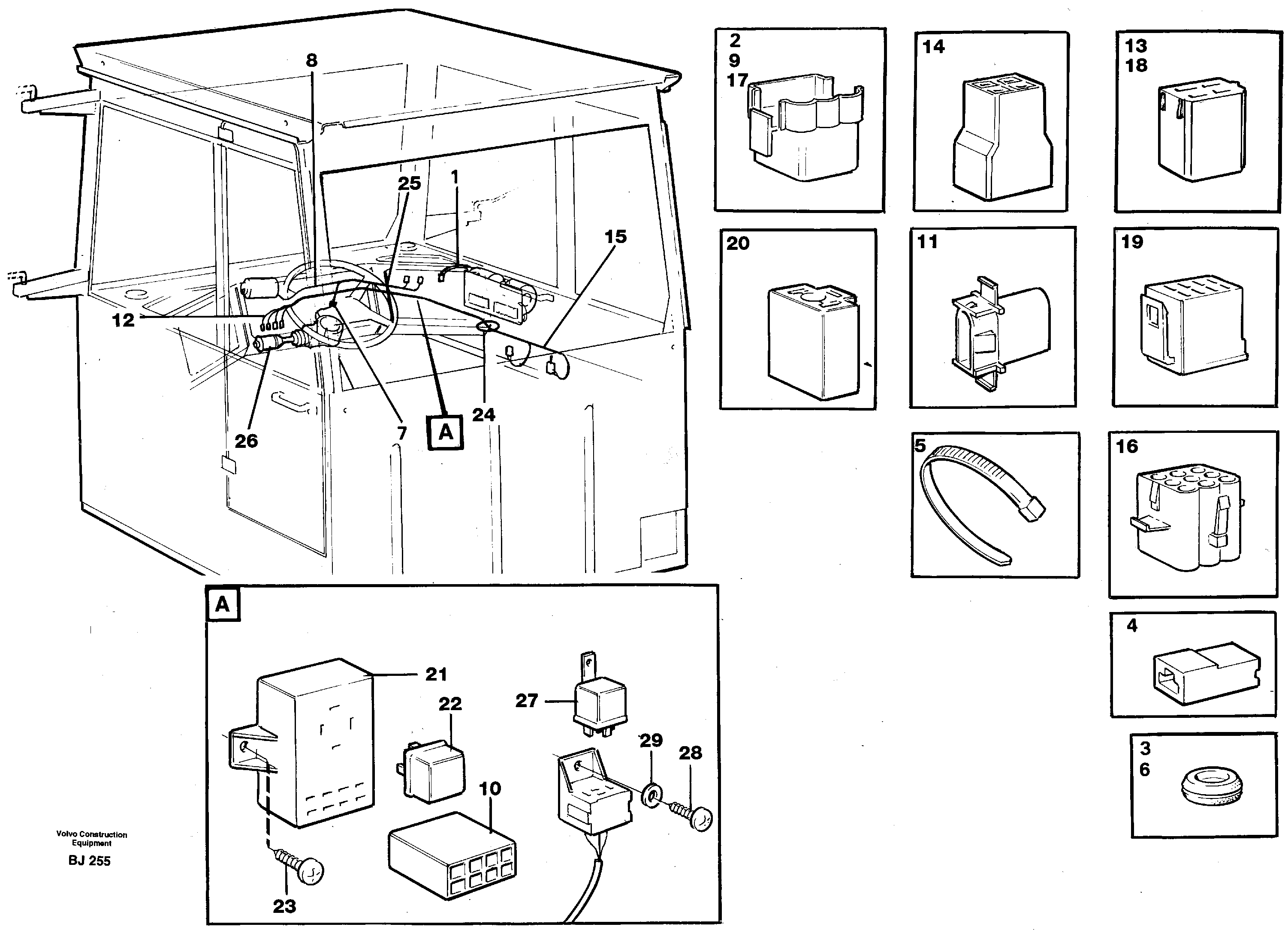 Cable harnesses, cab — volvo parts diagram