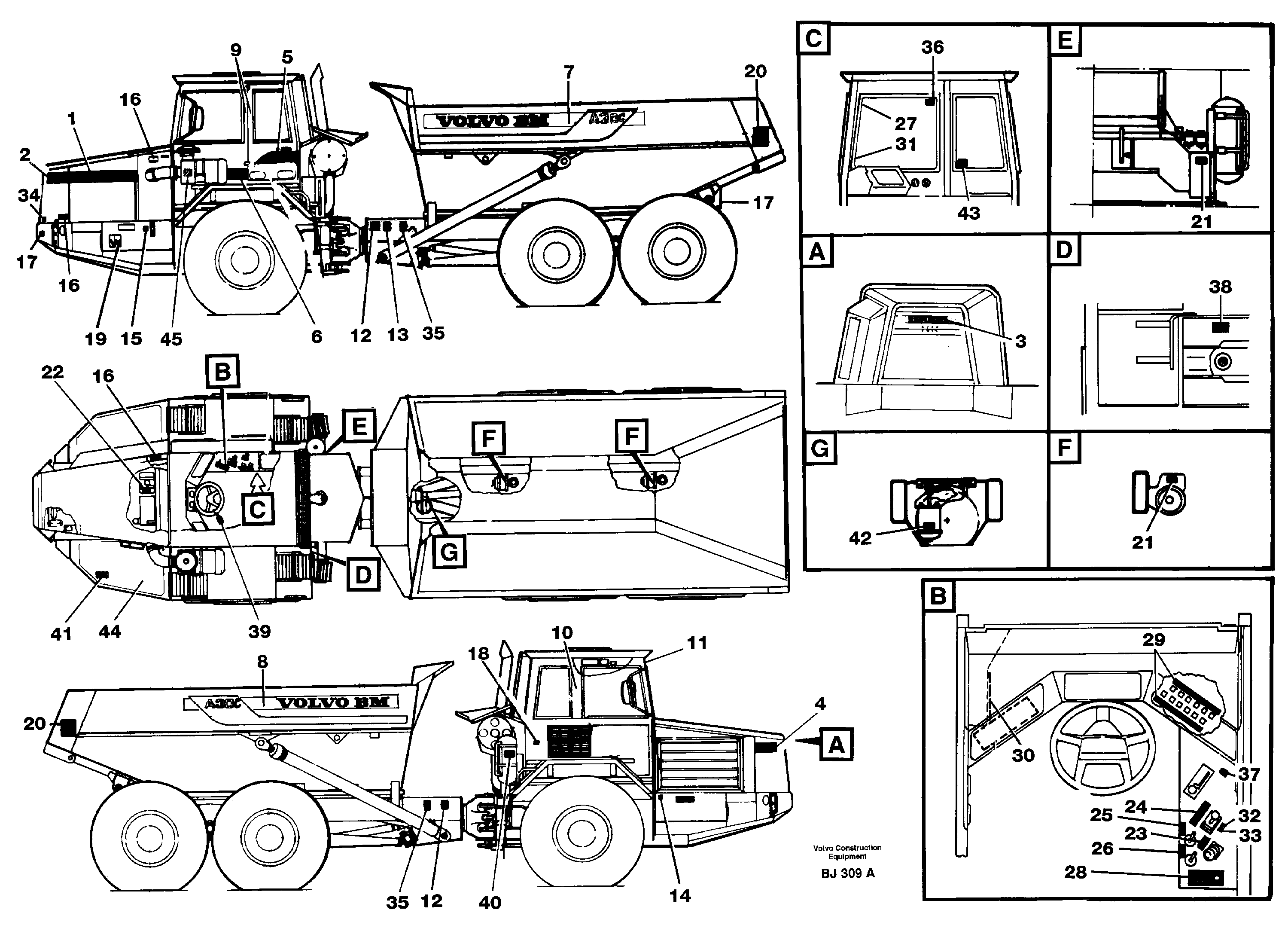 Sign plates and decals  USA — volvo parts diagram