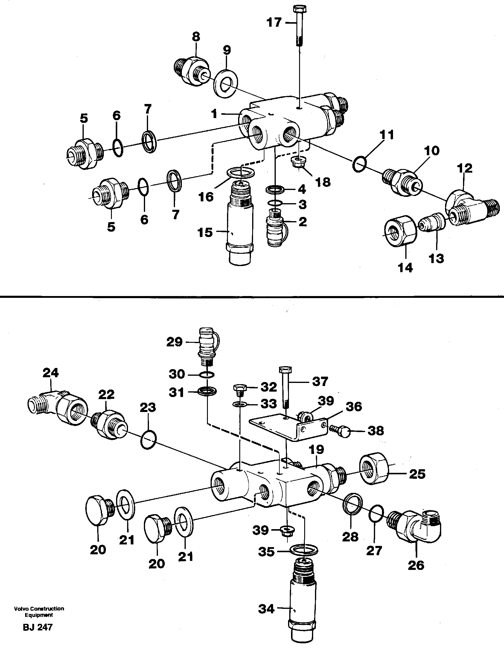 Check valve with fitting parts — volvo parts diagram