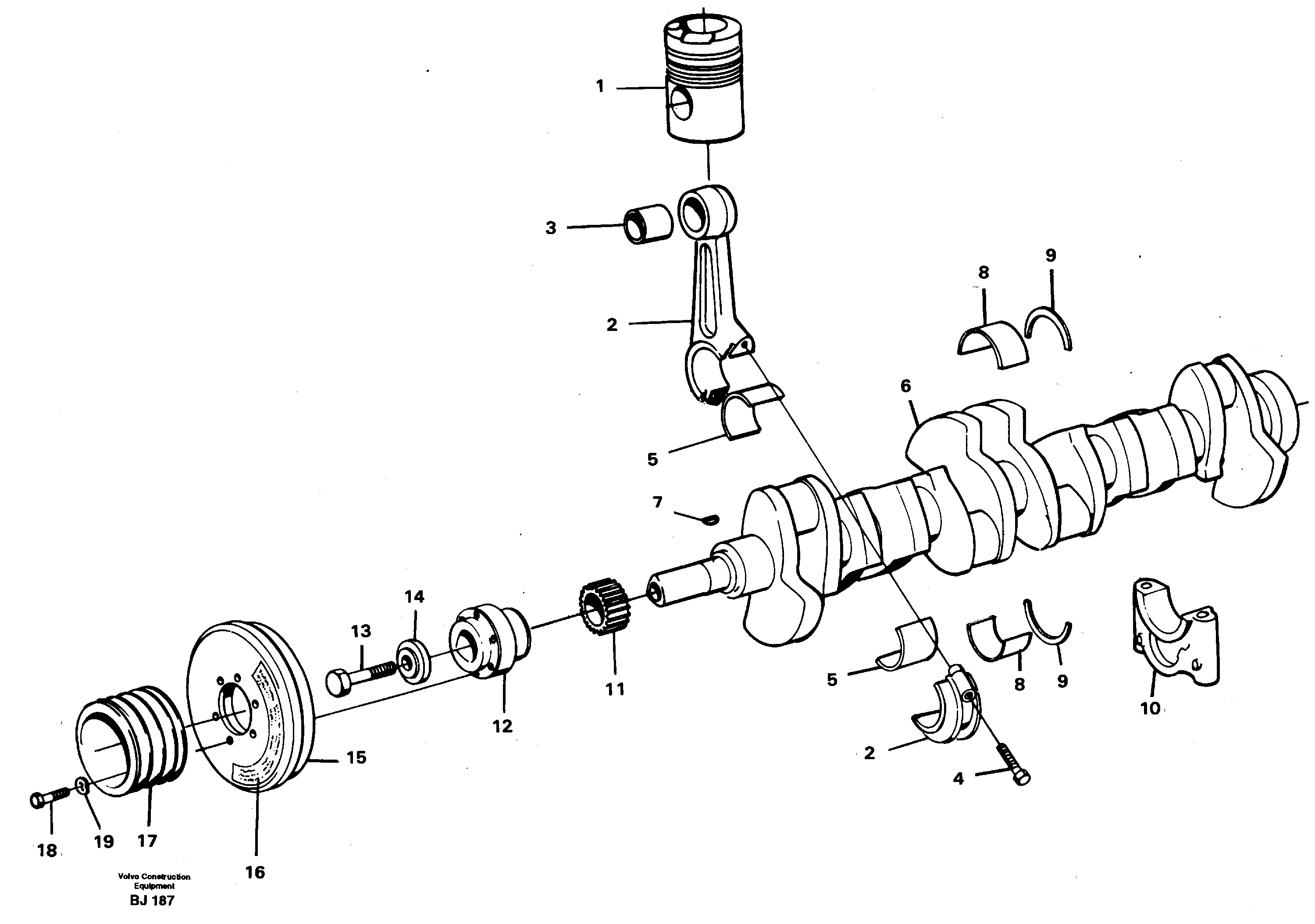 Crankshaft and related parts — volvo parts diagram