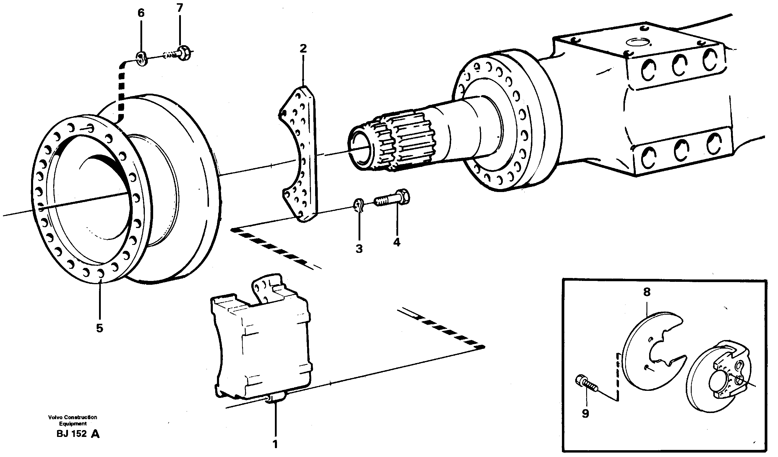Rear wheel brake, axle 2 — volvo parts diagram