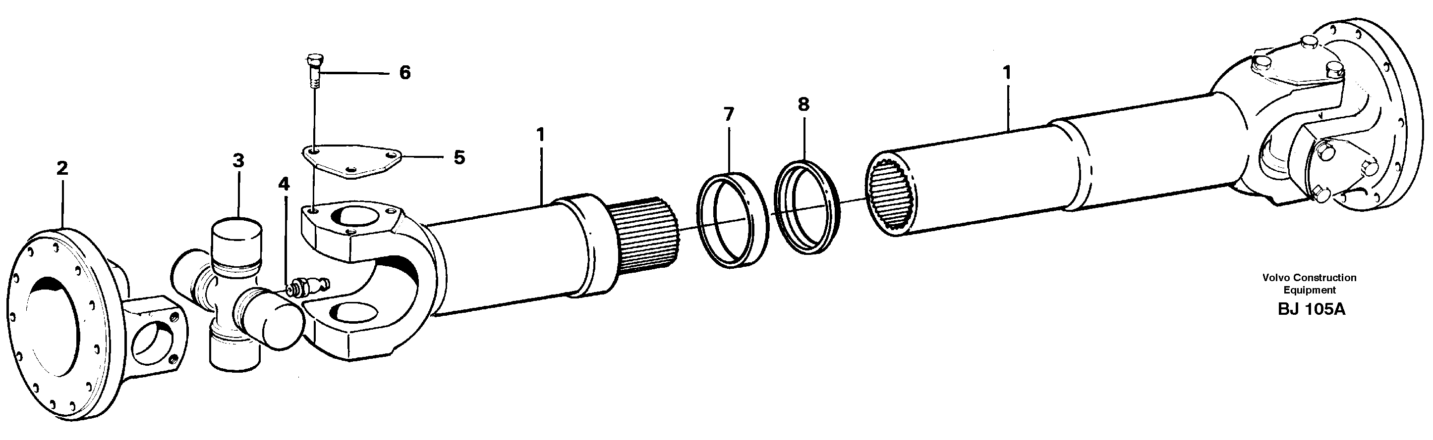 Propeller shaft — volvo parts diagram