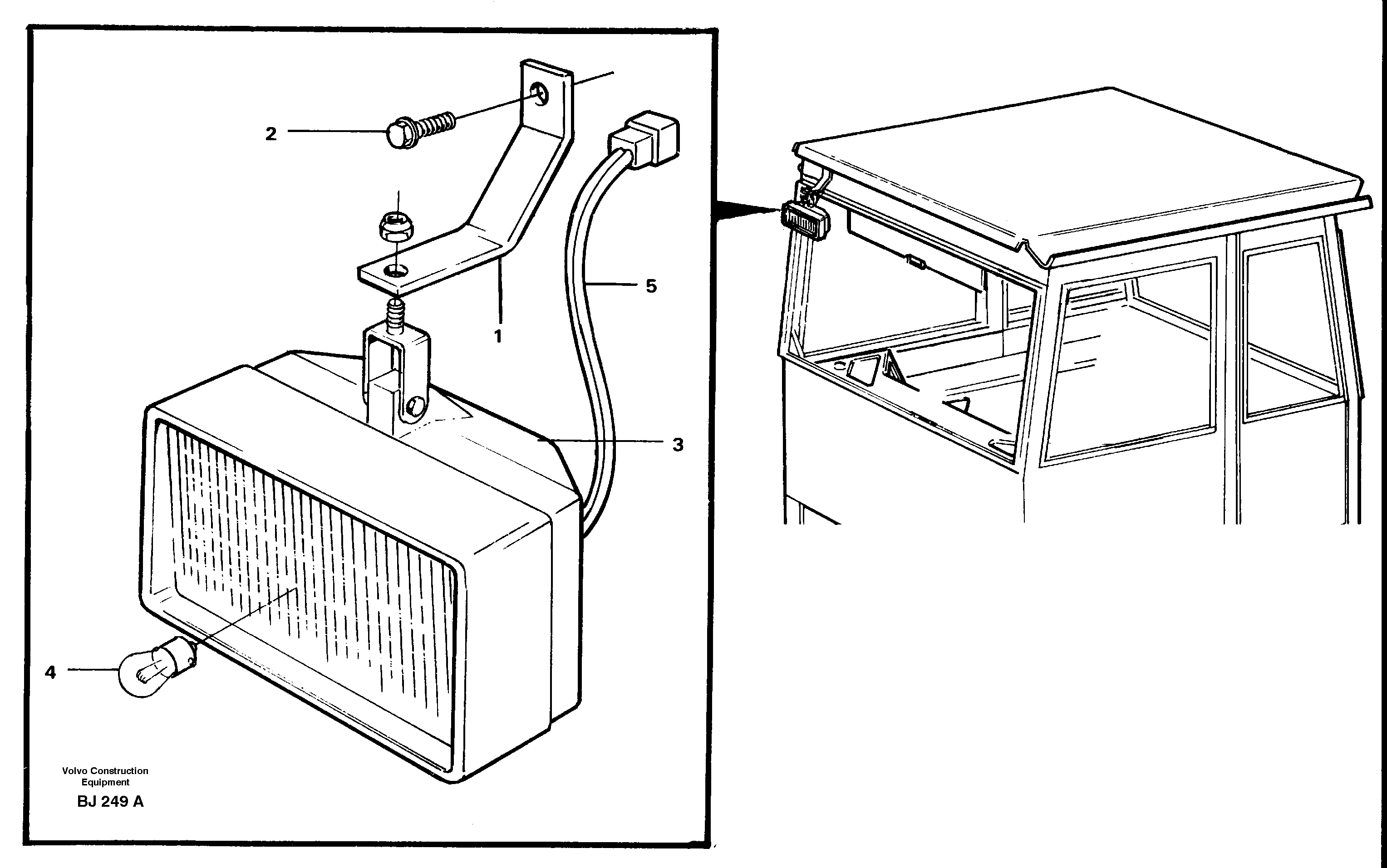 Work lights  93835, 93082, 93219 — volvo parts diagram