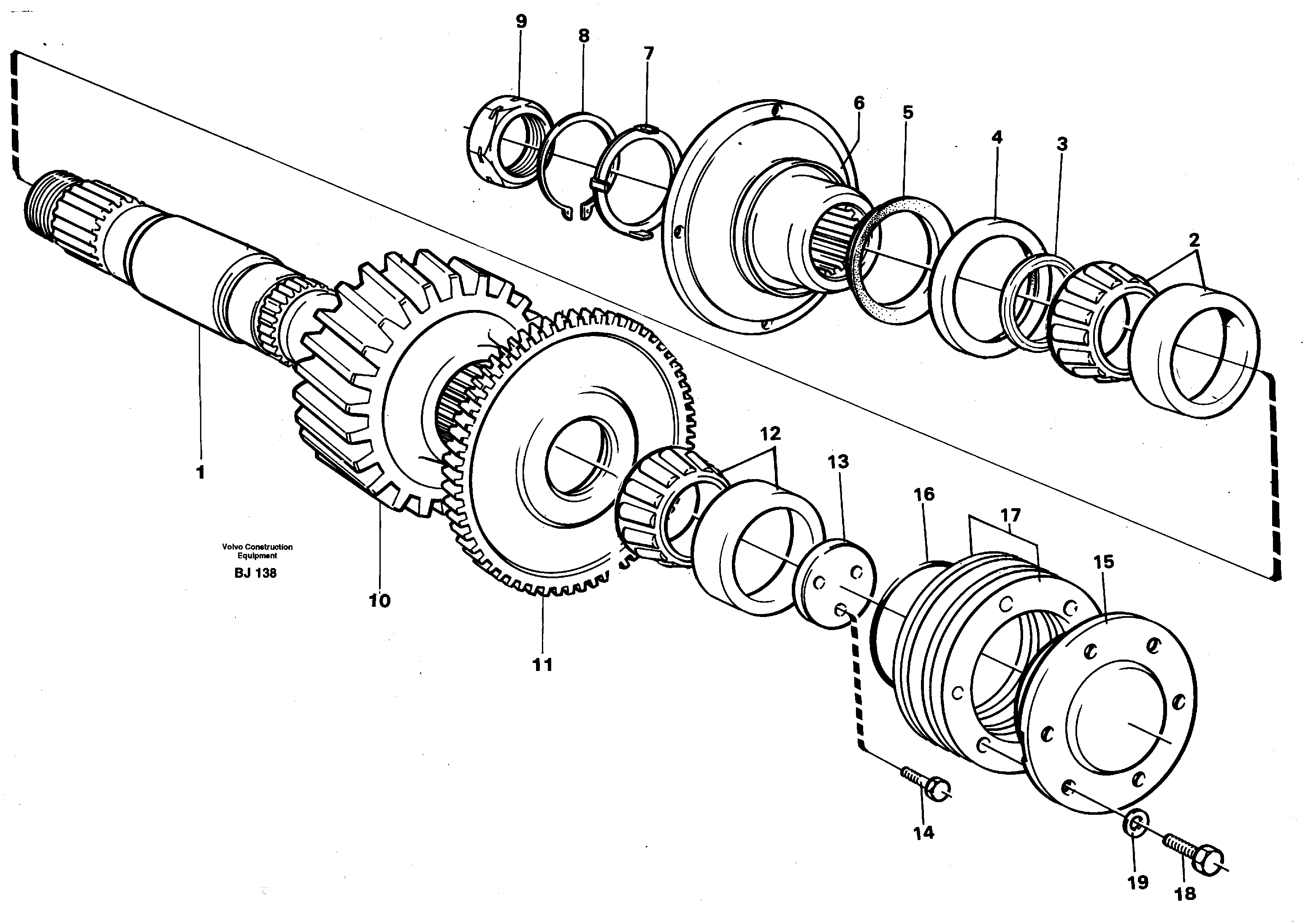 Upper shaft — volvo parts diagram