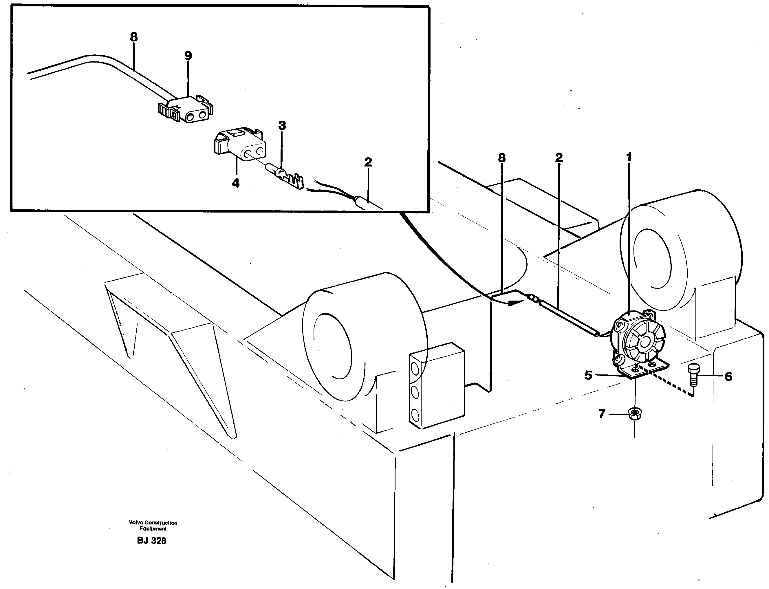 Back-up warning unit  93081 — volvo parts diagram