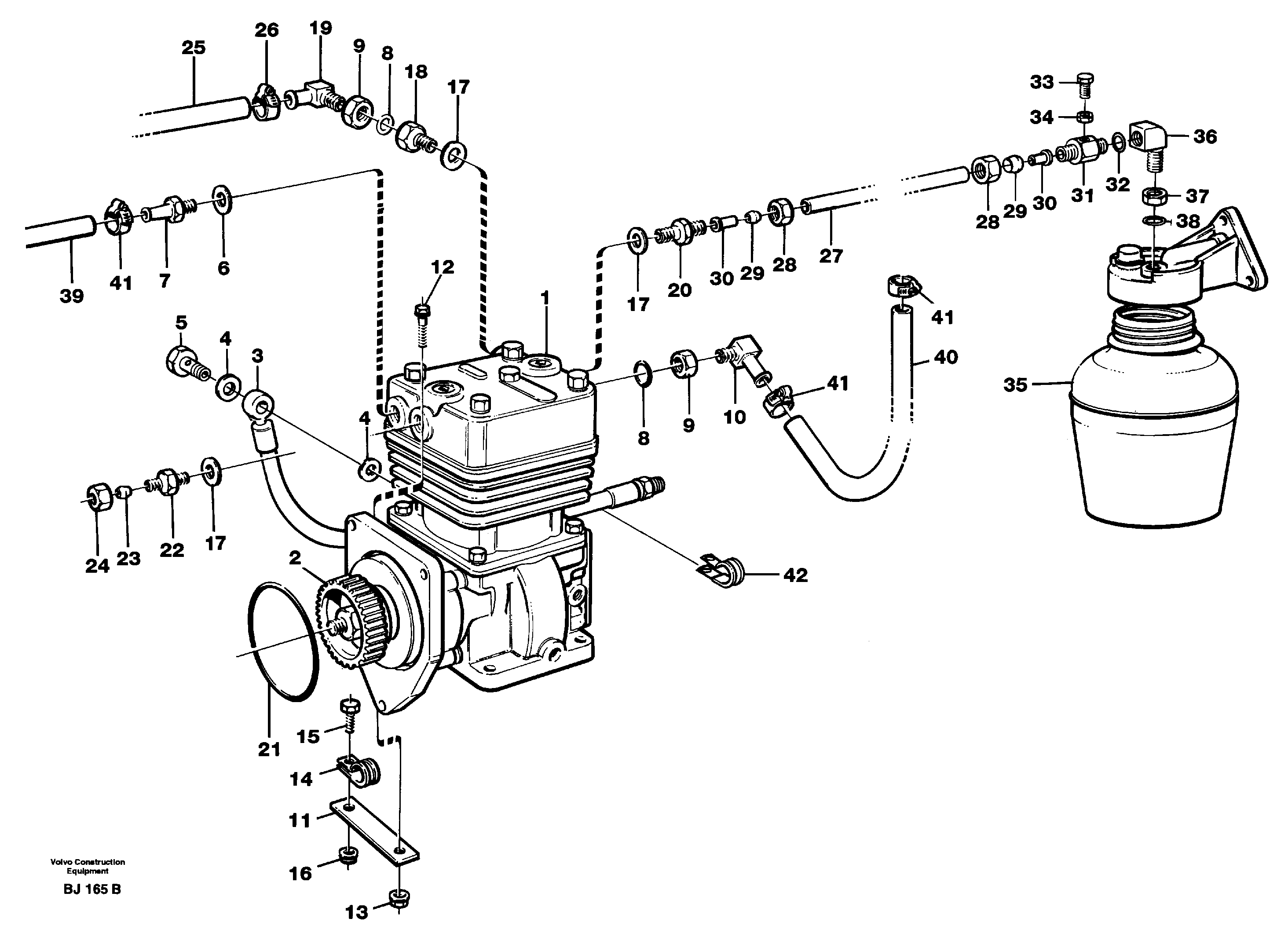 Air-compressor with fitting parts — volvo parts diagram