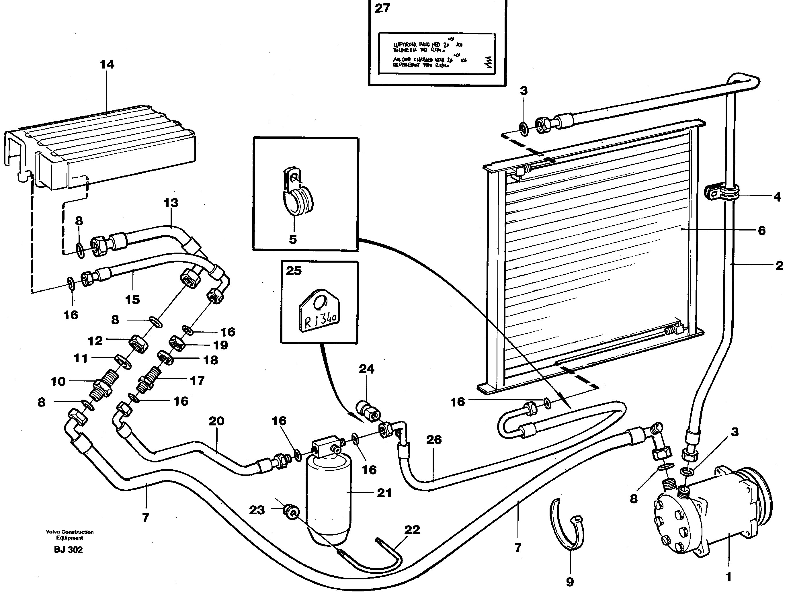 Air conditioning  93008 — volvo parts diagram
