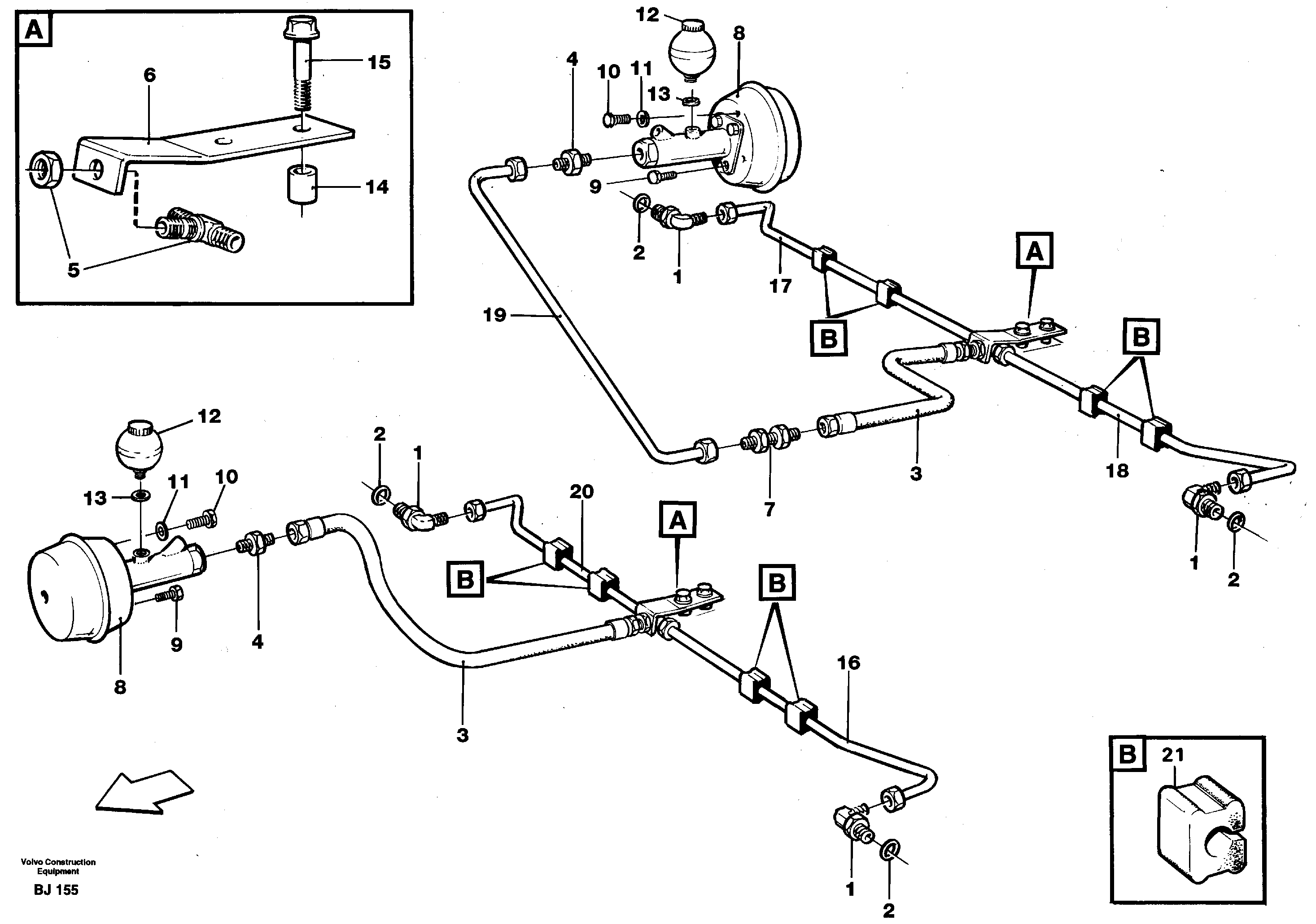 Hydraulic brake system, load unit — volvo parts diagram