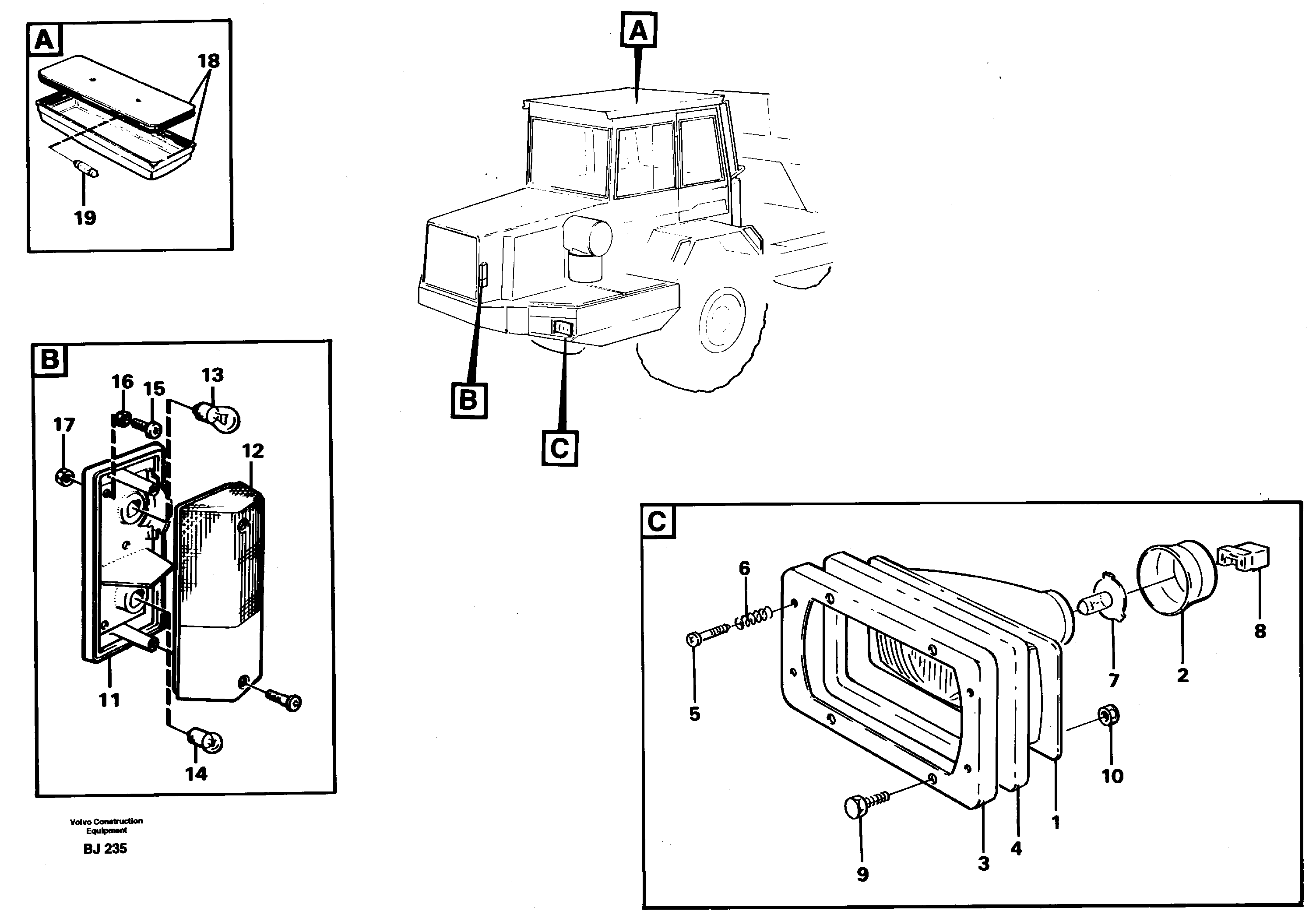 Lighting, front — volvo parts diagram