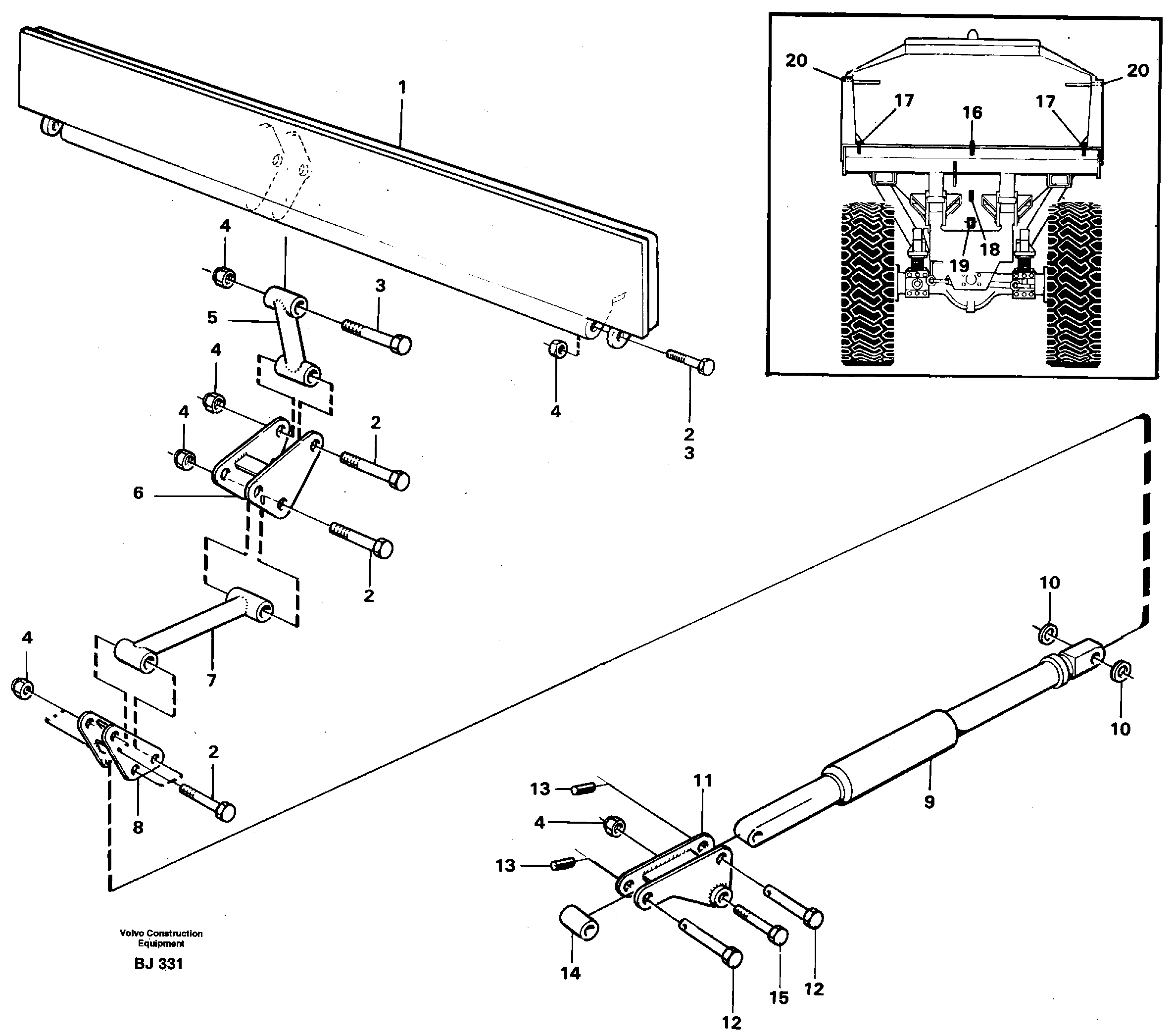 Rear flap, mechanical  92607 — volvo parts diagram