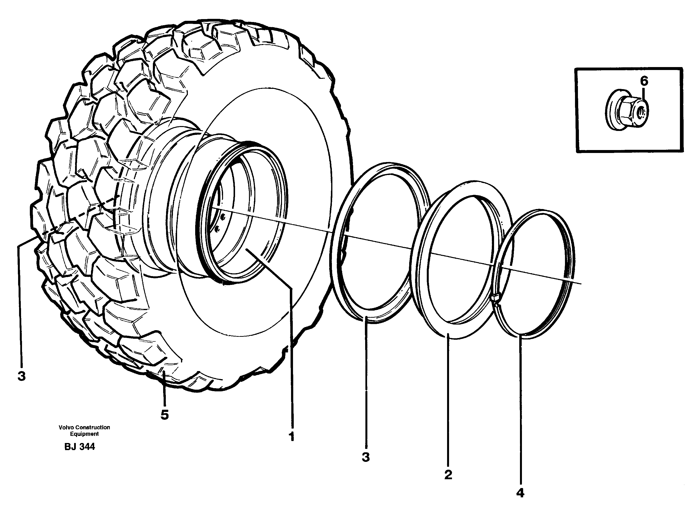 Wheel  23.5 - 25** — volvo parts diagram