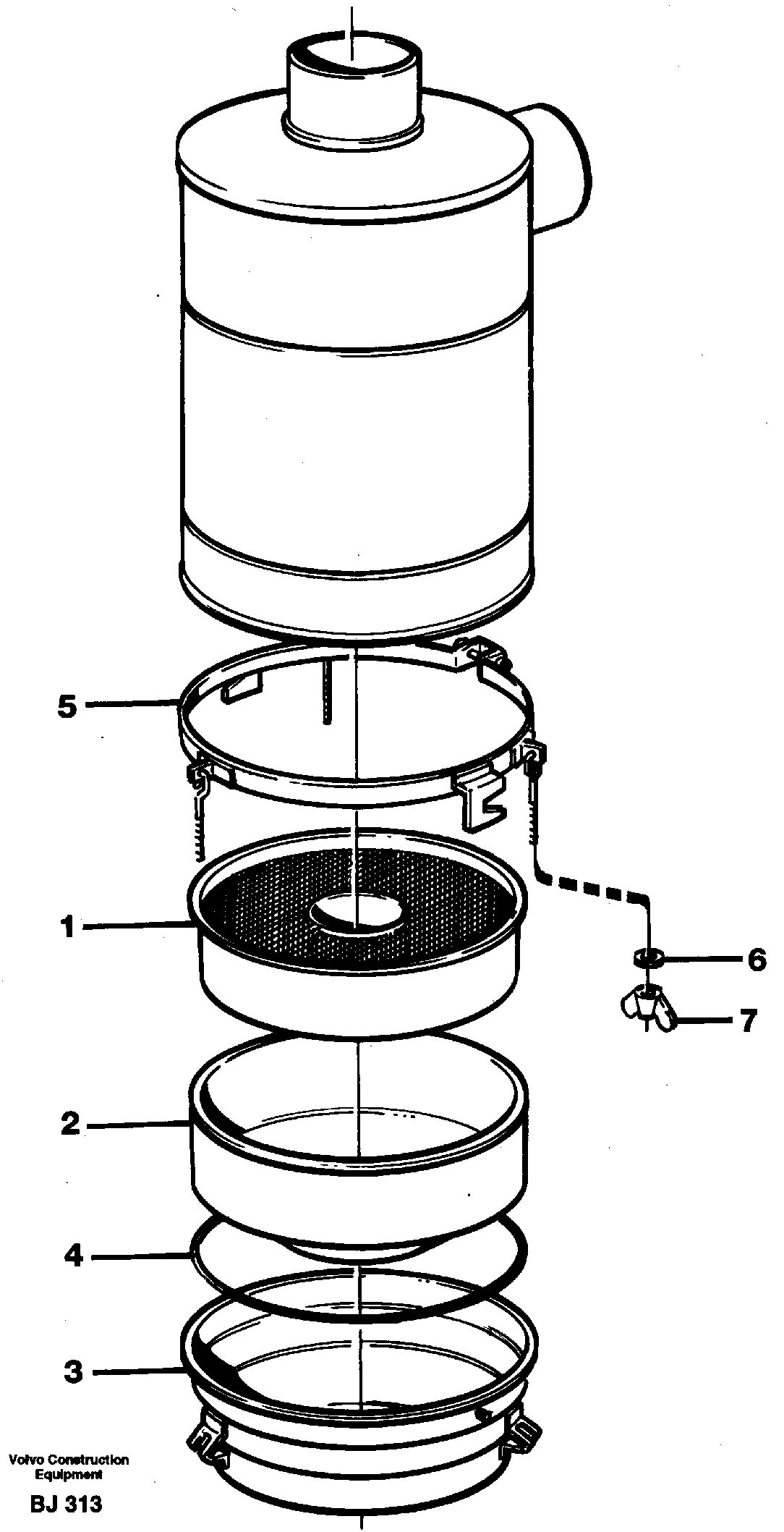 Oil bath air filter  93085 — volvo parts diagram