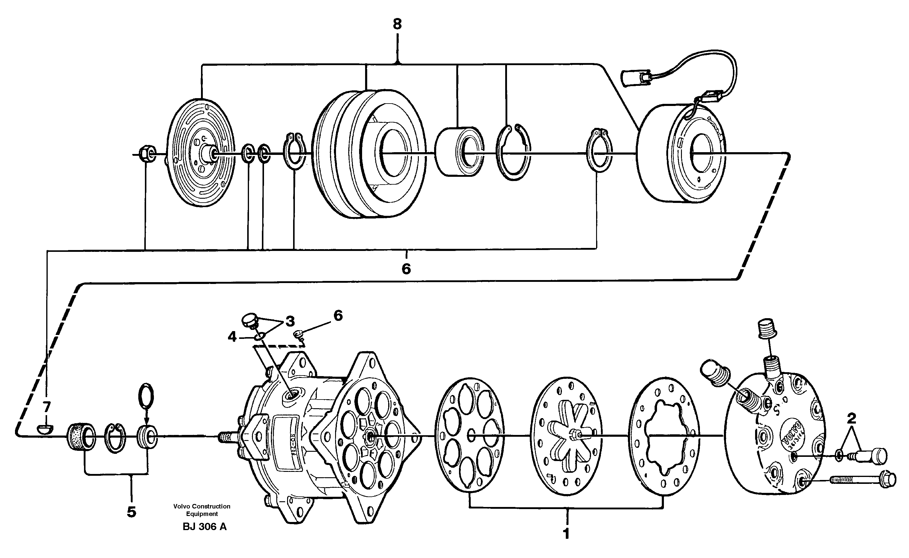 Air compressor  93008 — volvo parts diagram