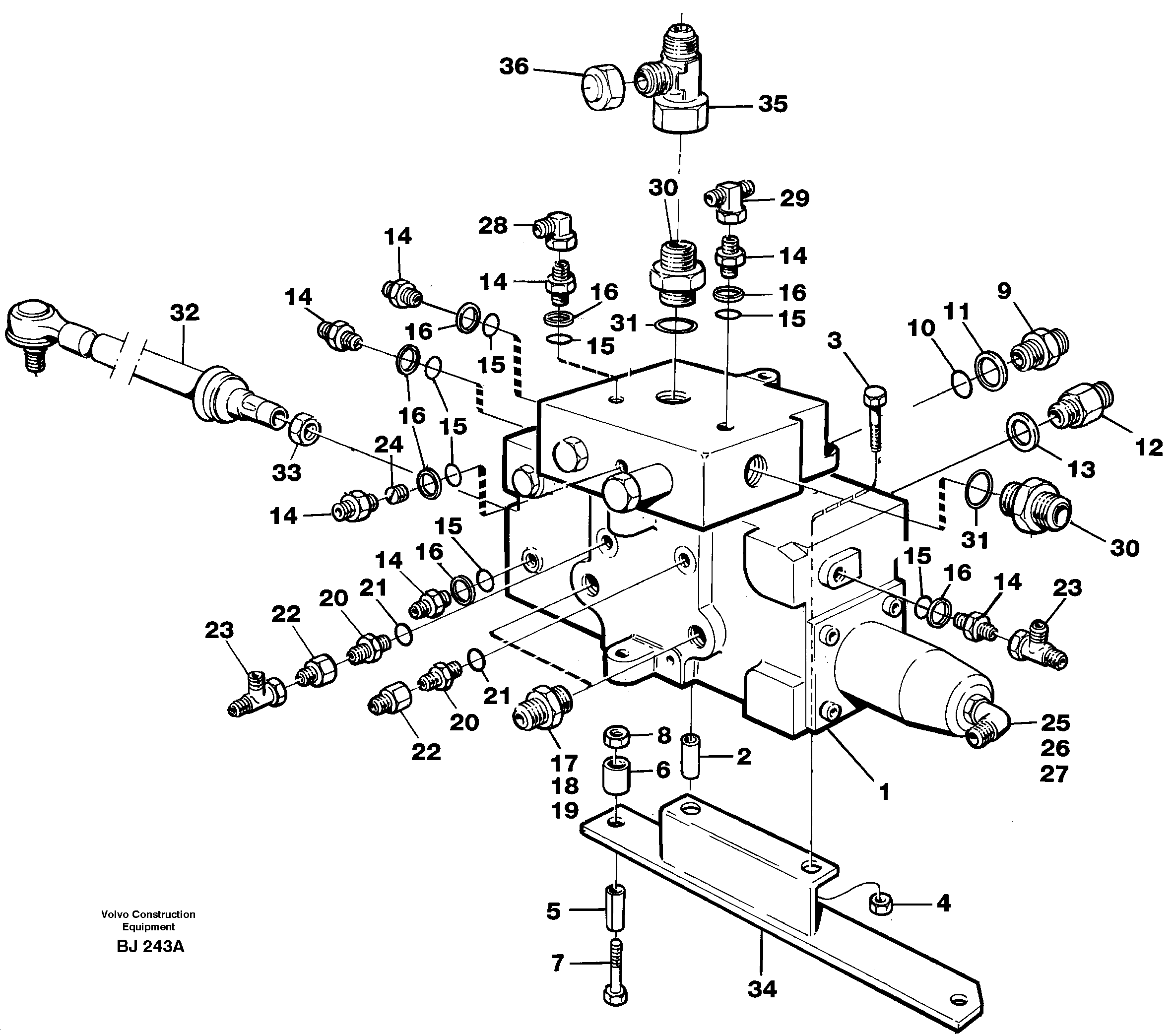 Control valve with fitting parts — volvo parts diagram