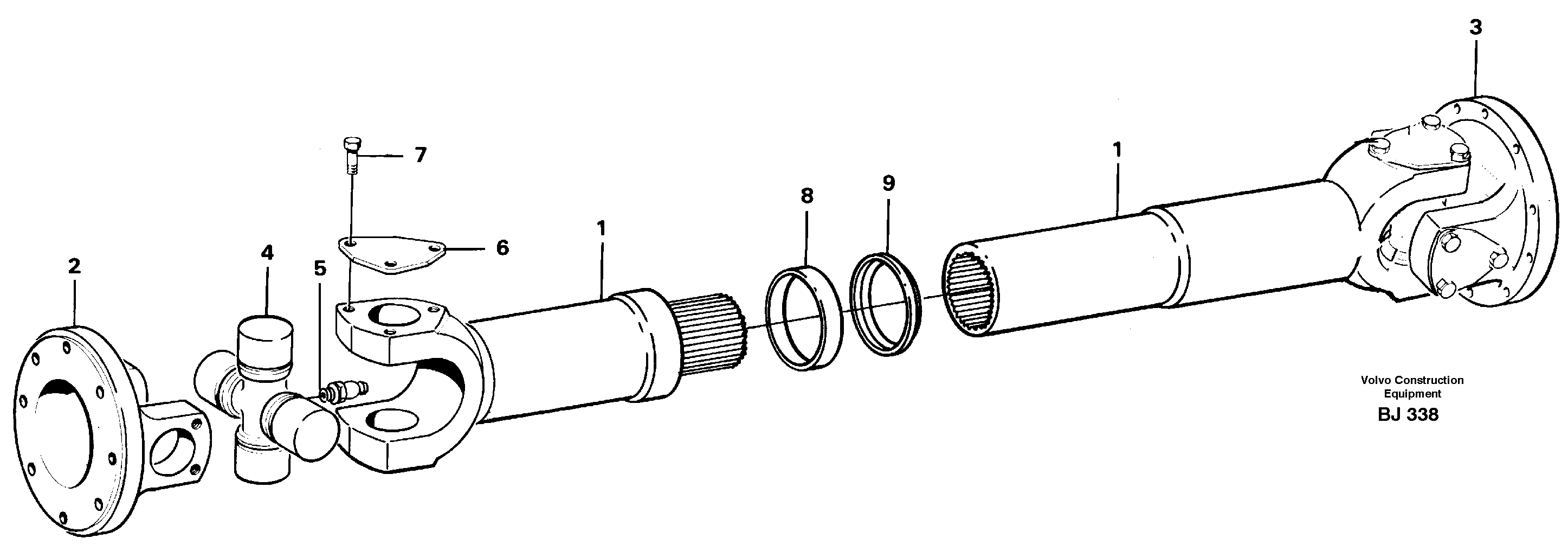 Propeller shaft — volvo parts diagram