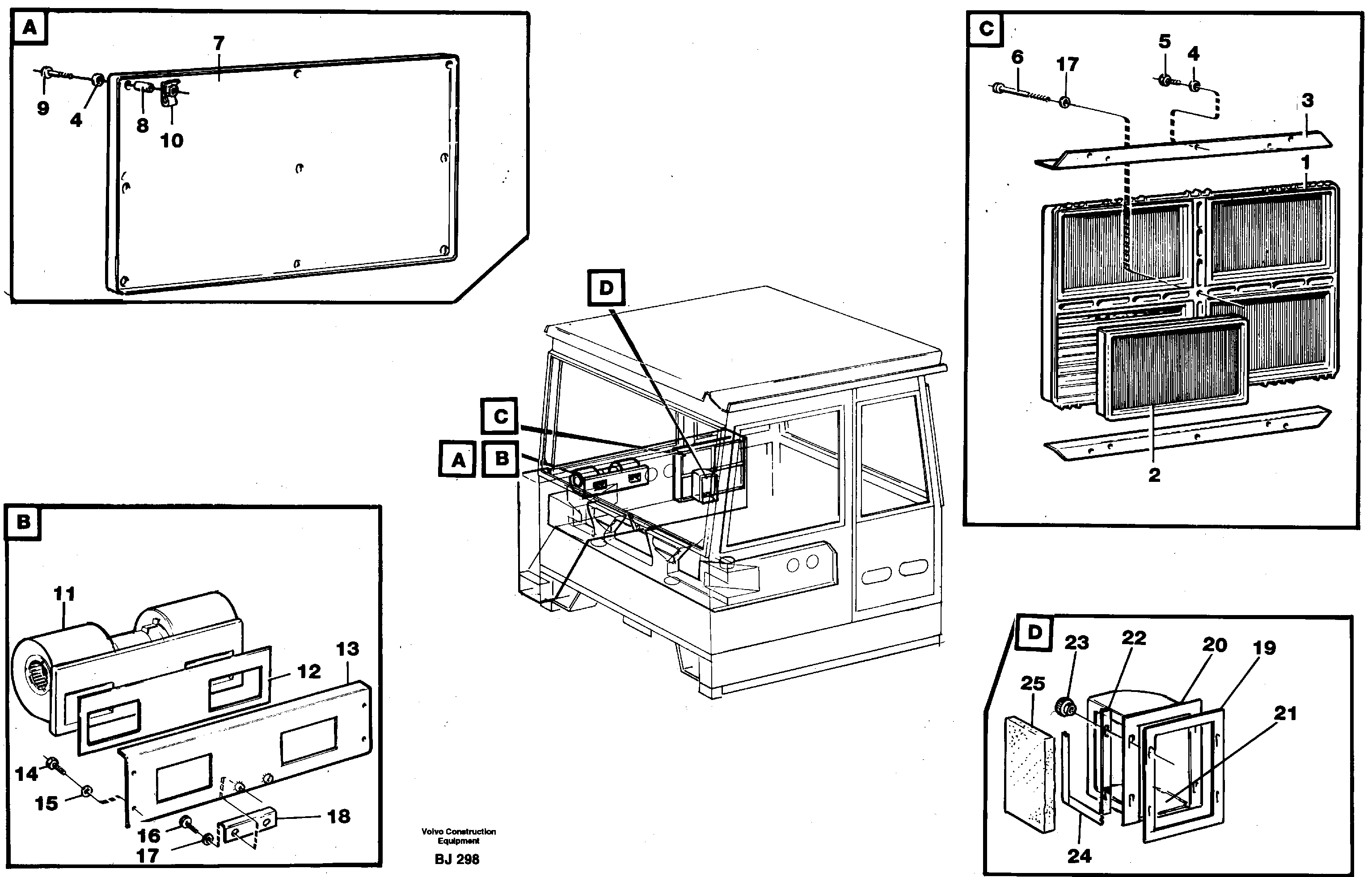 Air distribution. Inlet and air return — volvo parts diagram