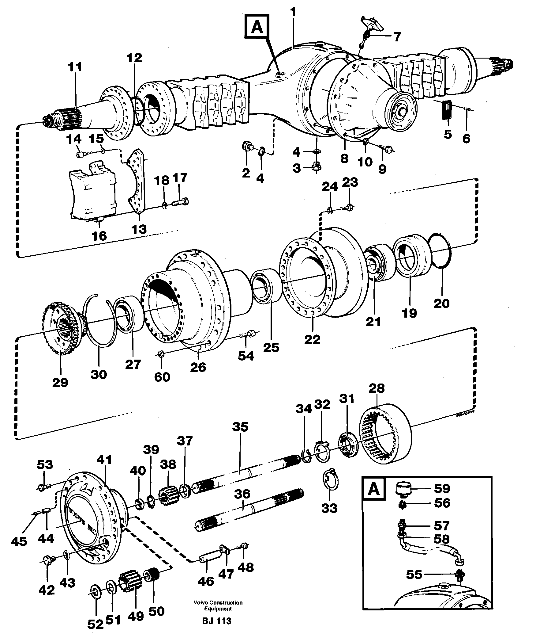 Planet shaft  AH63K, PROD NO 23729 — volvo parts diagram