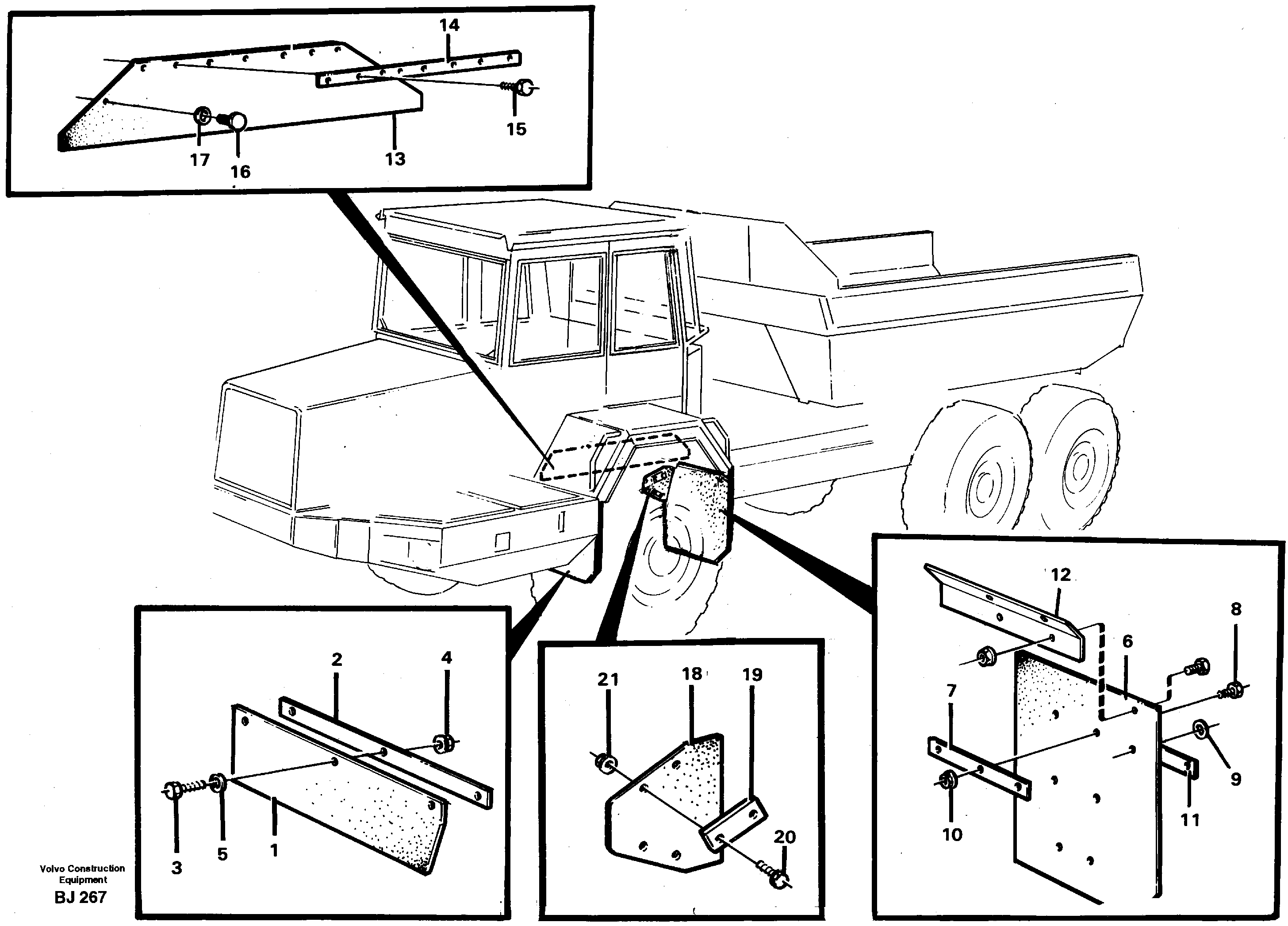 Mudflap, motor unit — volvo parts diagram