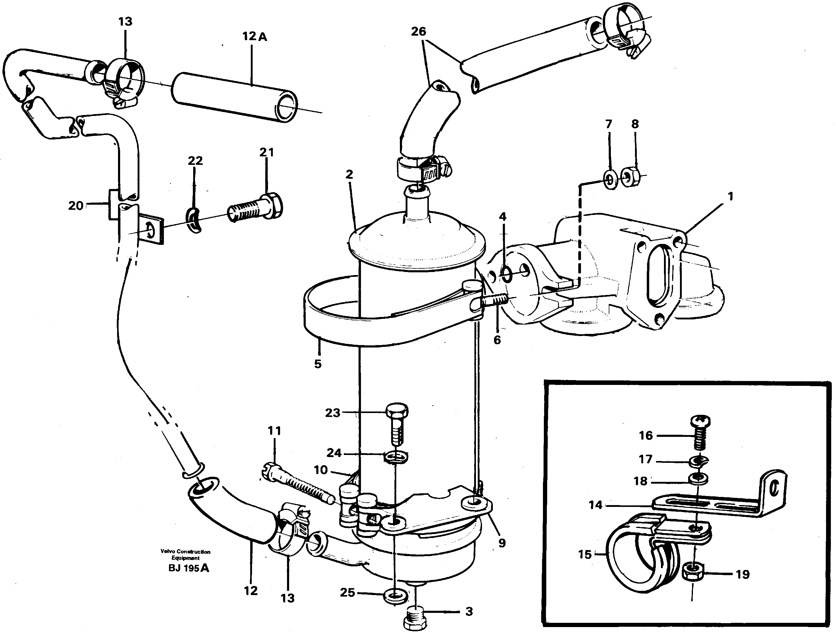 Oil cooler — volvo parts diagram