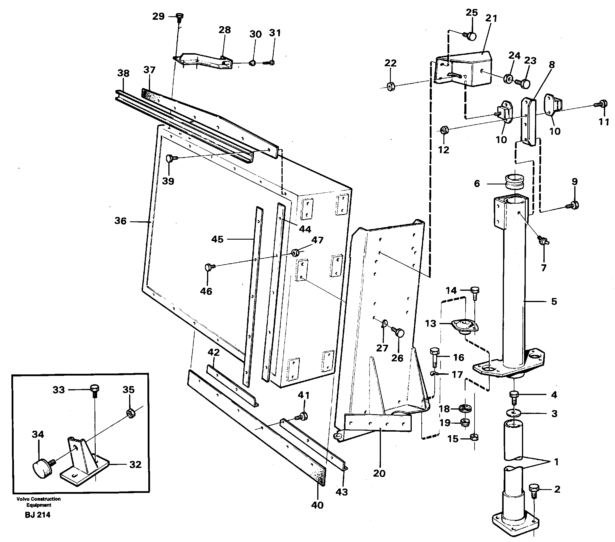 Radiator mounting — volvo parts diagram