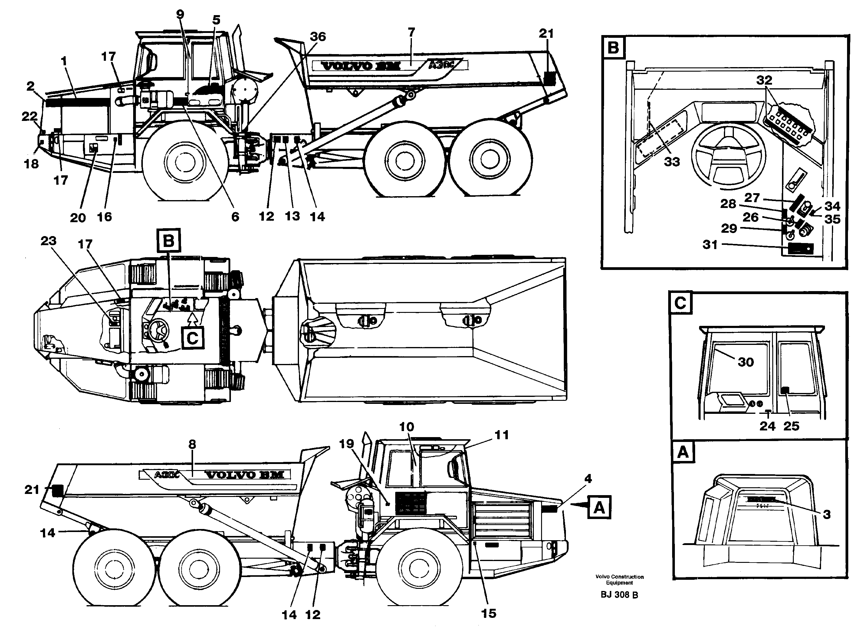 Sign plates and decals  STD — volvo parts diagram