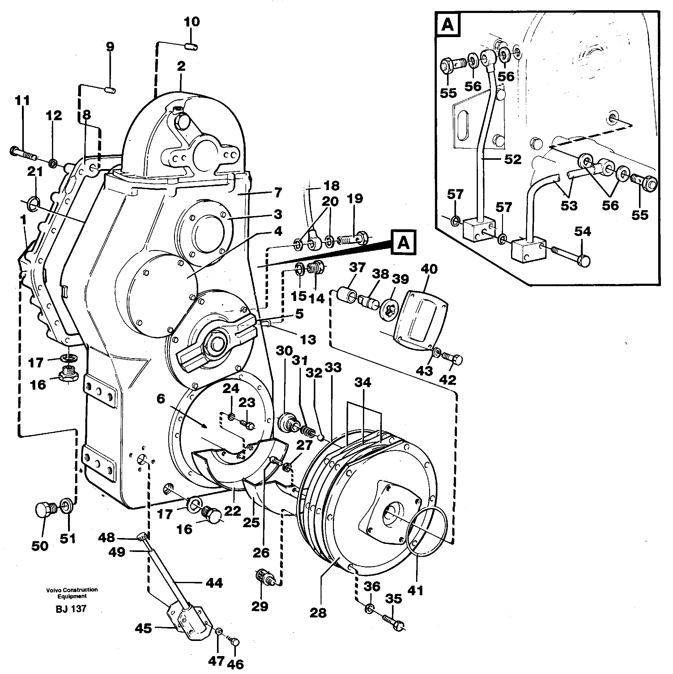 Transfer gear box — volvo parts diagram