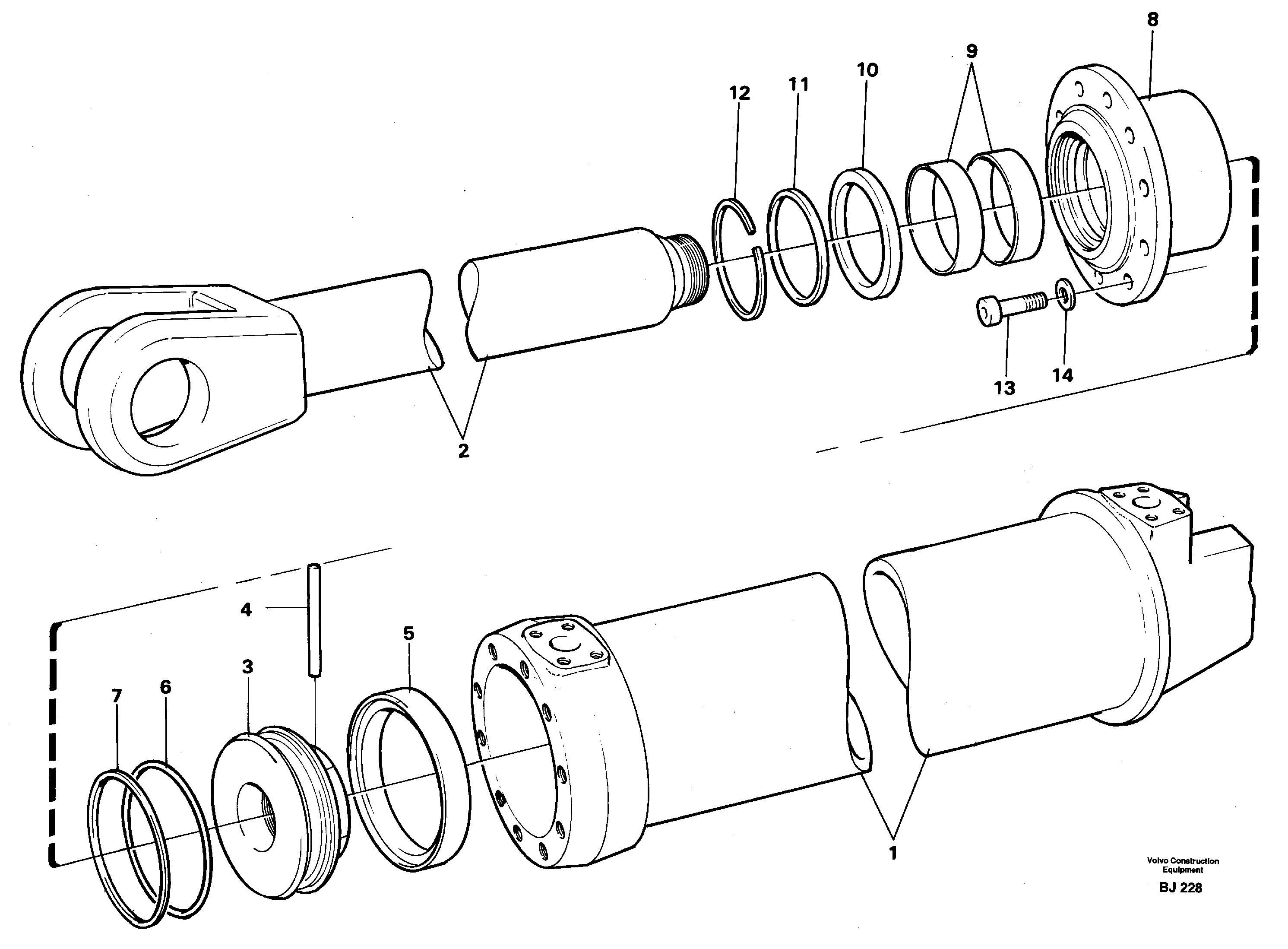 Hoist cylinder — volvo parts diagram