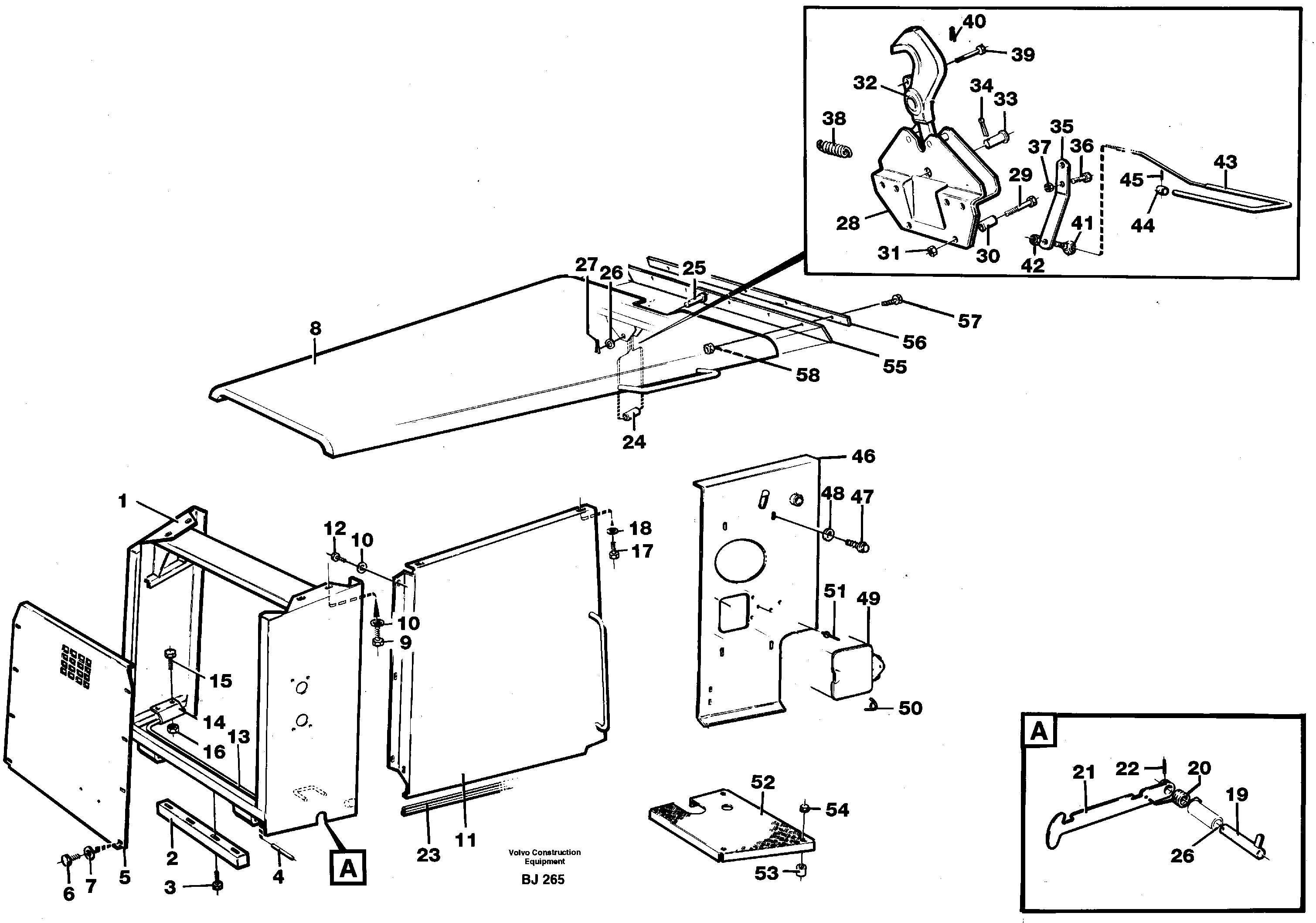 Engine hood — volvo parts diagram
